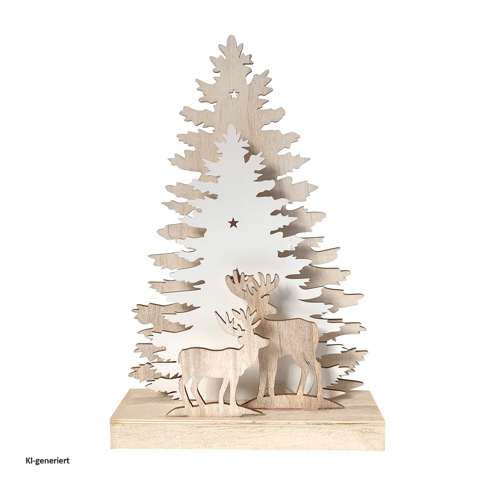 HTI-Living Weihnachtsfigur Beleuchtete Weihnachtsszene Rehe im Winterwald (Stück, 1 St., 1 Leuchtdeko, ohne Batterien), Leuchtdeko Weihnachtsdeko