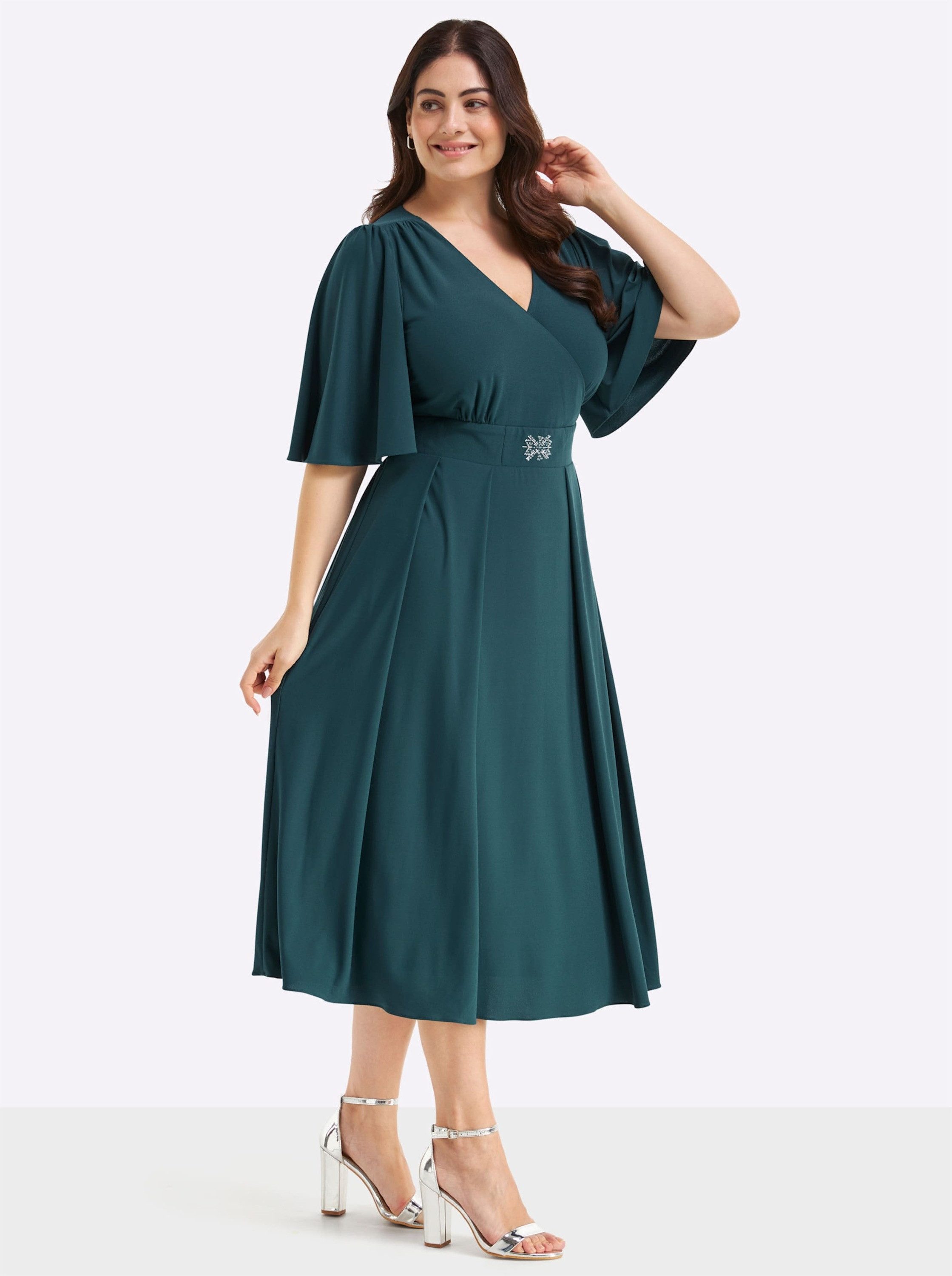 Sheego Etuikleid Abendkleid Kurzarm