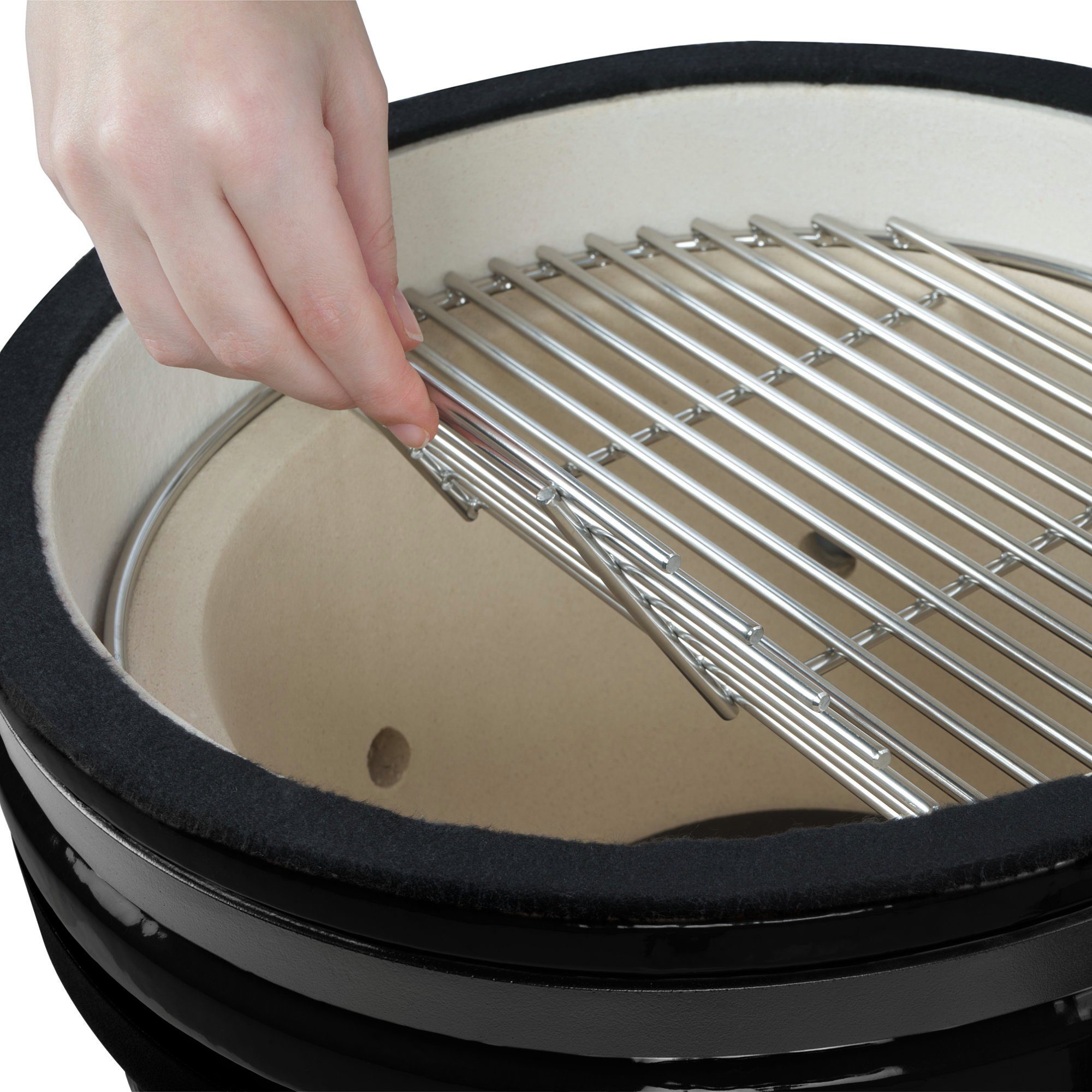 BBQ-Toro Keramikgrill Kamado Grill Holzkohlegrill Ø 39 cm "SHIRO" mit Thermometer