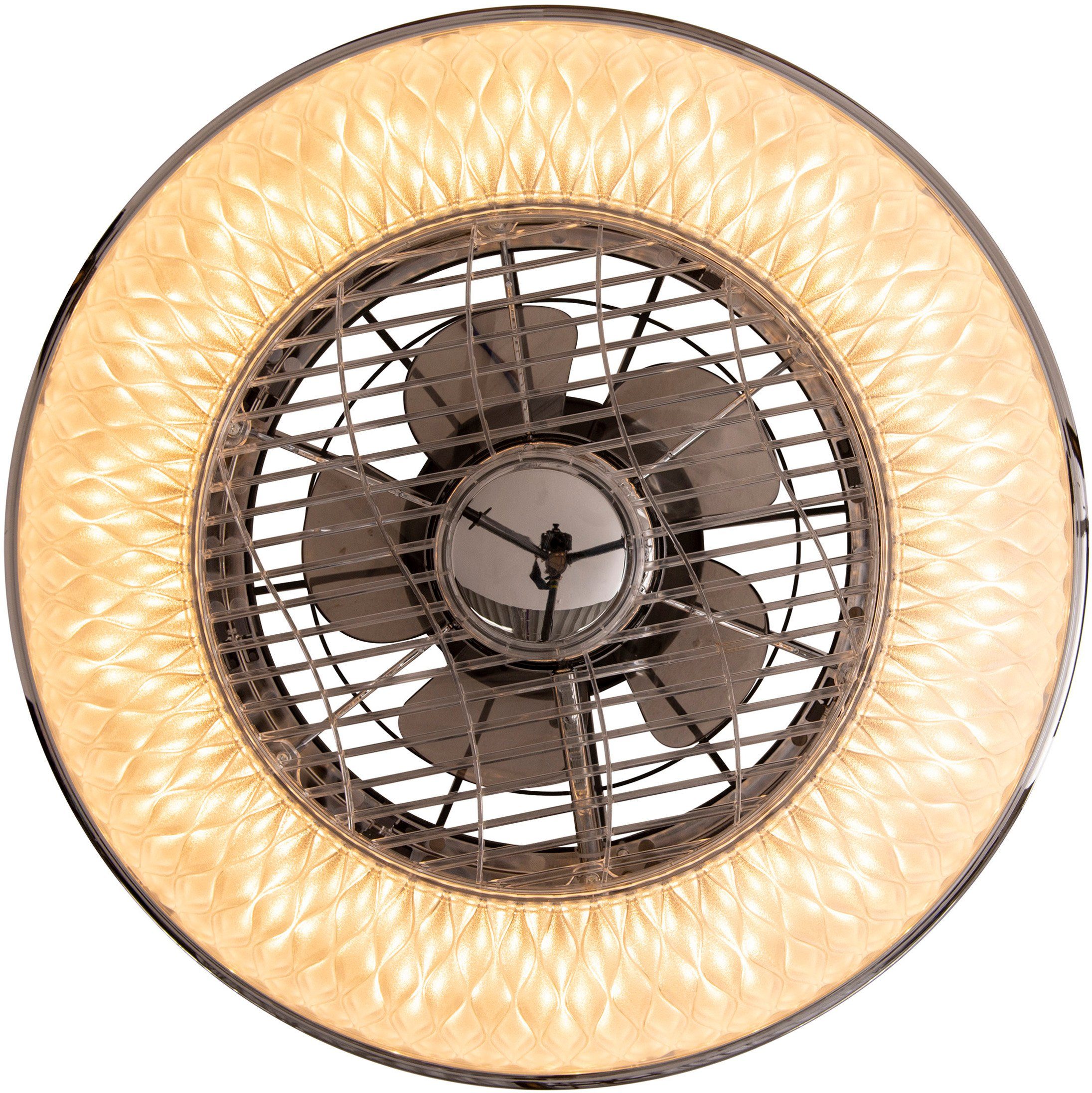 näve LED Deckenleuchte Viento Deckenventilator, Ventilatorfunktion, LED fest integriert, warmweiß - kaltweiß, Deckenlampe, Ventilator, CCT, dimmbar, Fernbedienung, Batterien