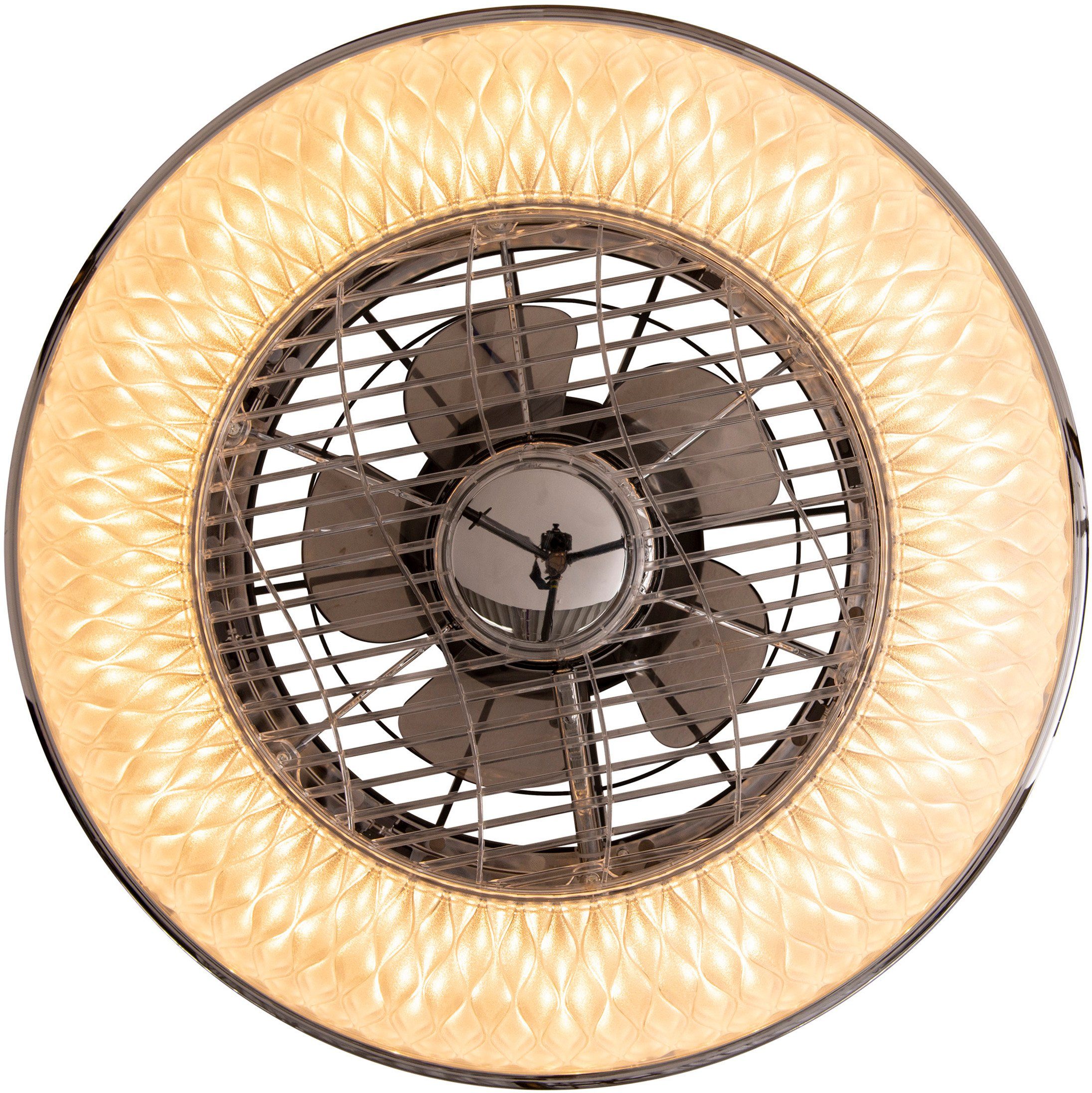 LED warmweiß näve - Ventilator, LED Viento, fest Batterien AAA CCT, 1,5v kaltweiß, Ventilatorfunktion, integriert, dimmbar, Fernbedienung, Deckenleuchte
