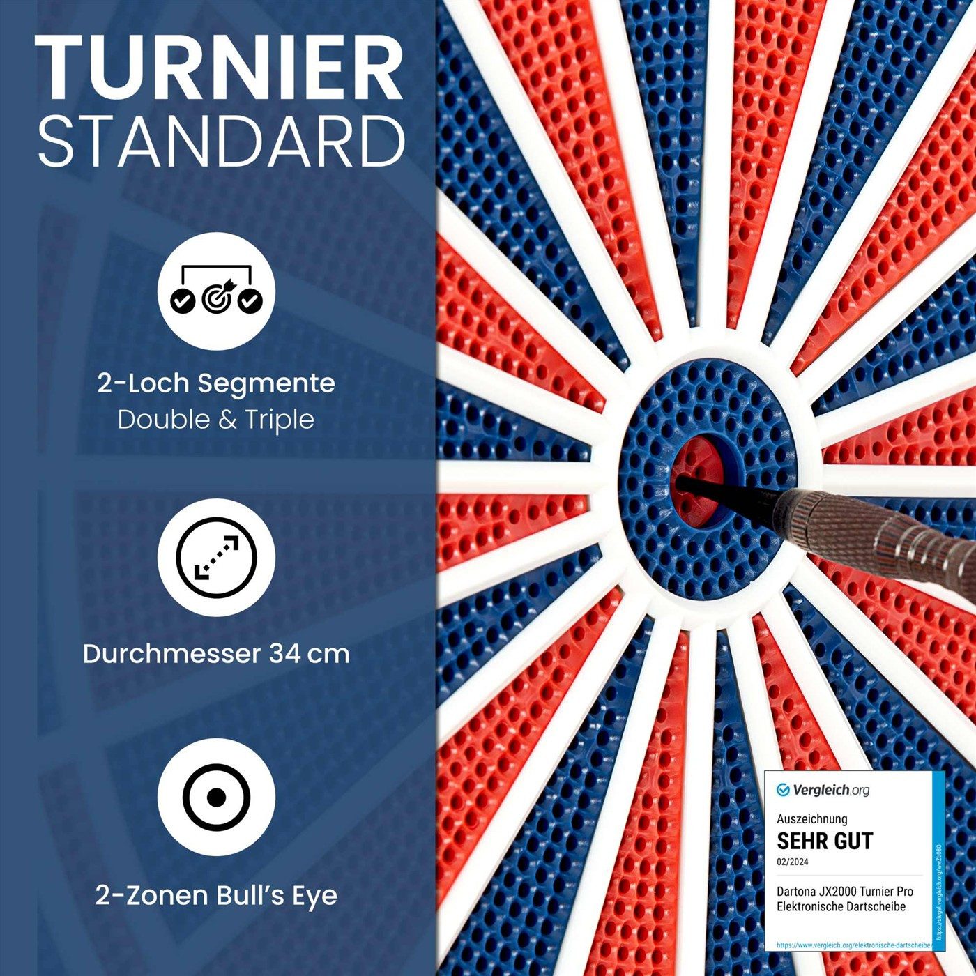 Dartona Dartautomat Elektronische Dartscheibe Dartona JX-2000 Turnier Pro