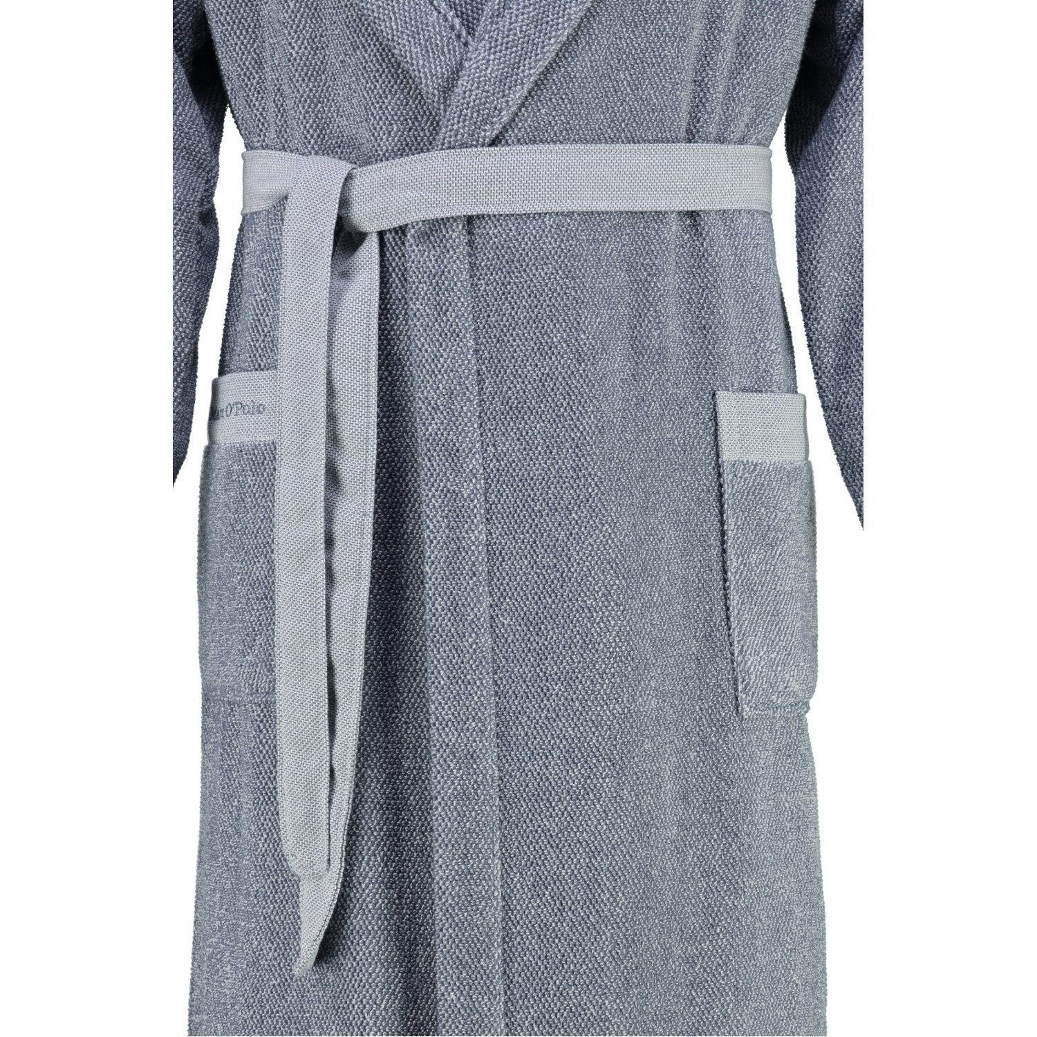 Marc O'Polo Unisex-Bademantel Melange Kapuze Frottier, Kapuze, 100% Baumwolle, meliert