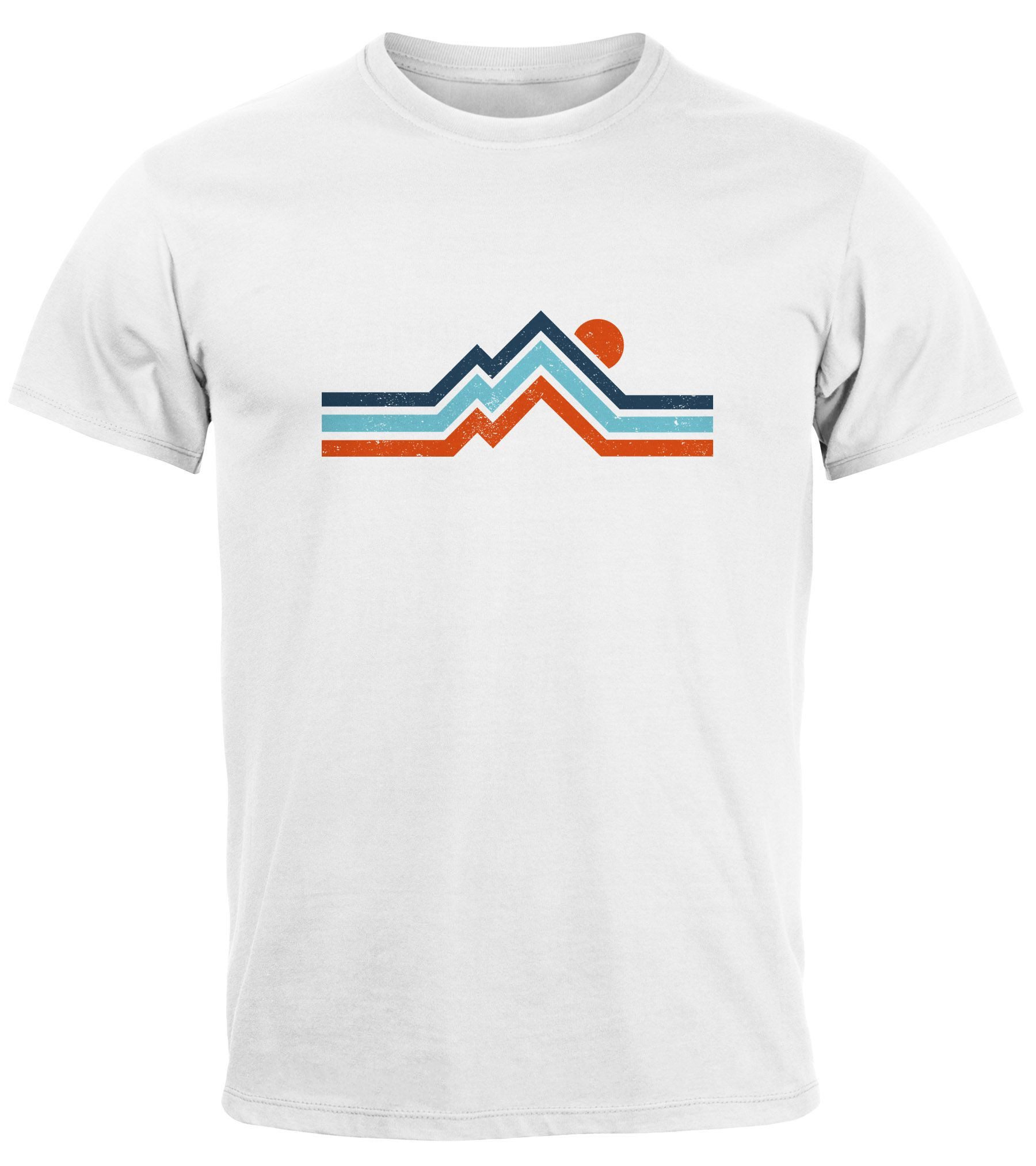 Neverless Print-Shirt Herren T-Shirt Berge Wandern Bergmotiv Aufdruck Printshirt Gebirge mit Print