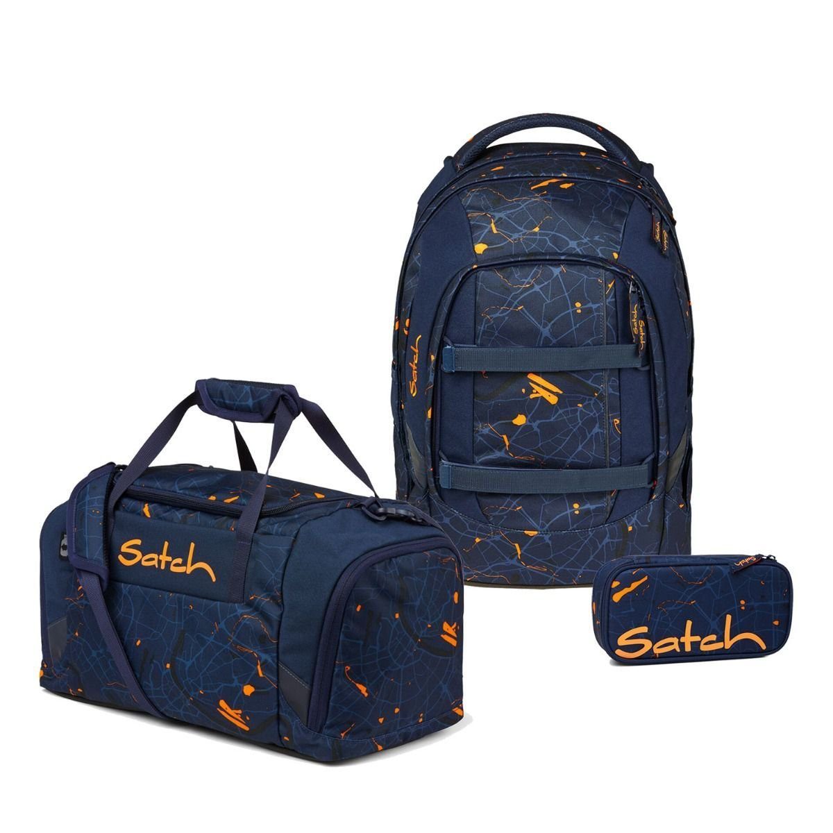 Satch Schulrucksack Pack (3tlg., inkl. Schlamperbox und Sporttasche)
