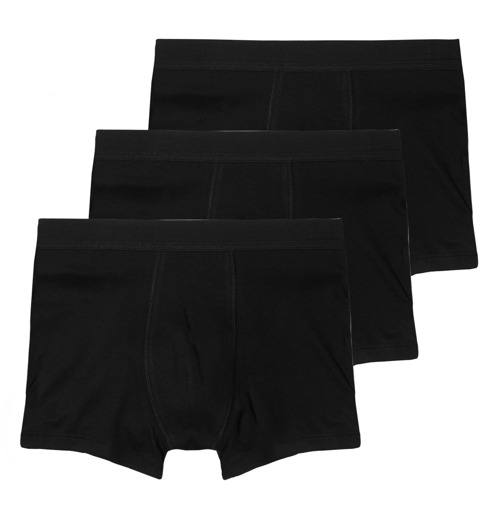 Pants HAASIS Pack) 3er Optimale (Packung, Retro pflegeleicht, Pants strapazierfähig Herren 1919 Passform, 77302413-schwarz 3-St., Bodywear formbeständig,