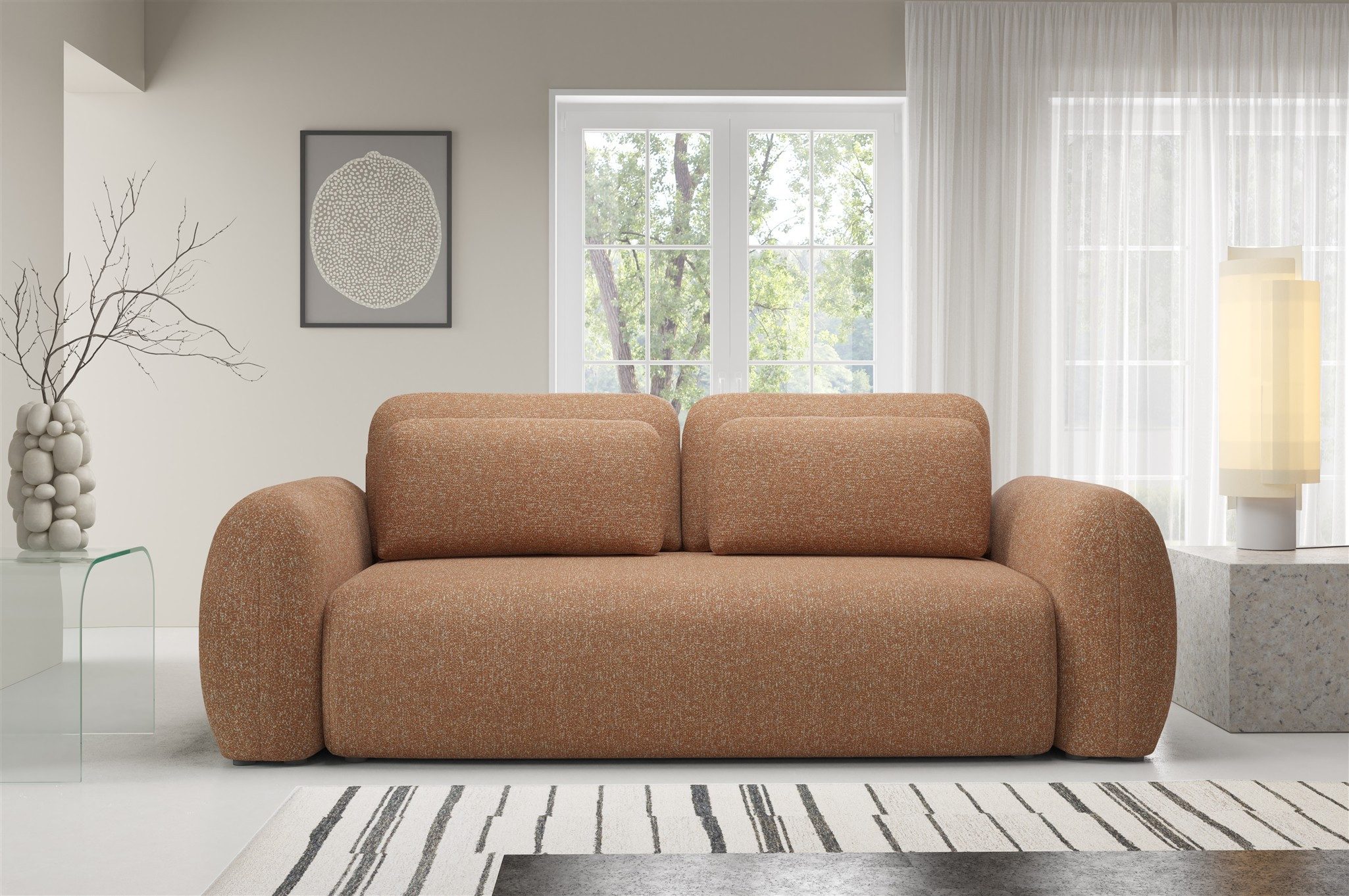 Fun Möbel 3-Sitzer Sofa FUN BERTO mit Schlaffunktion in Stoff Puente, inkl. Bettkasten, mit Bettkasten