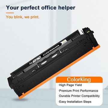 ColorKing Tonerpatrone für HP 415X Multipack MIT CHIP, (Color LaserJet Pro M454 M454dn M454dw), M479FDW M479FNW