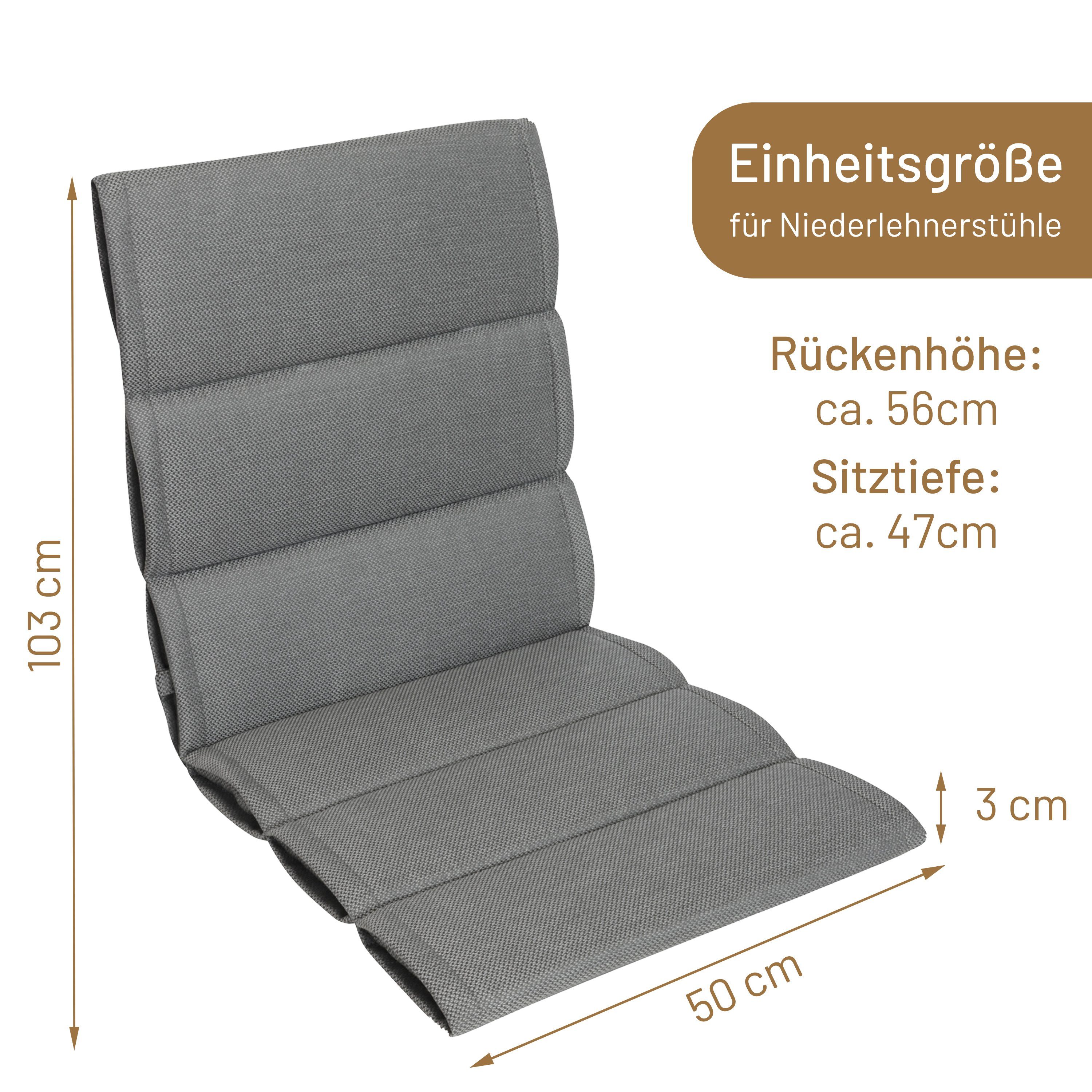 Herlag Polsterauflage Sitzkissen Linnea, (1 St), Stuhlauflage Niedriglehner 103x50x3xcm 1 Polster Grau