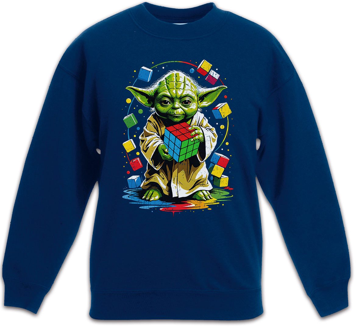 Urban Backwoods Sweatshirt Master Cube Kinderpullover Zauberwürfel Wars Yoda 80s Magic Star Speed (1-tlg) Cubing Jedi Cuber Master