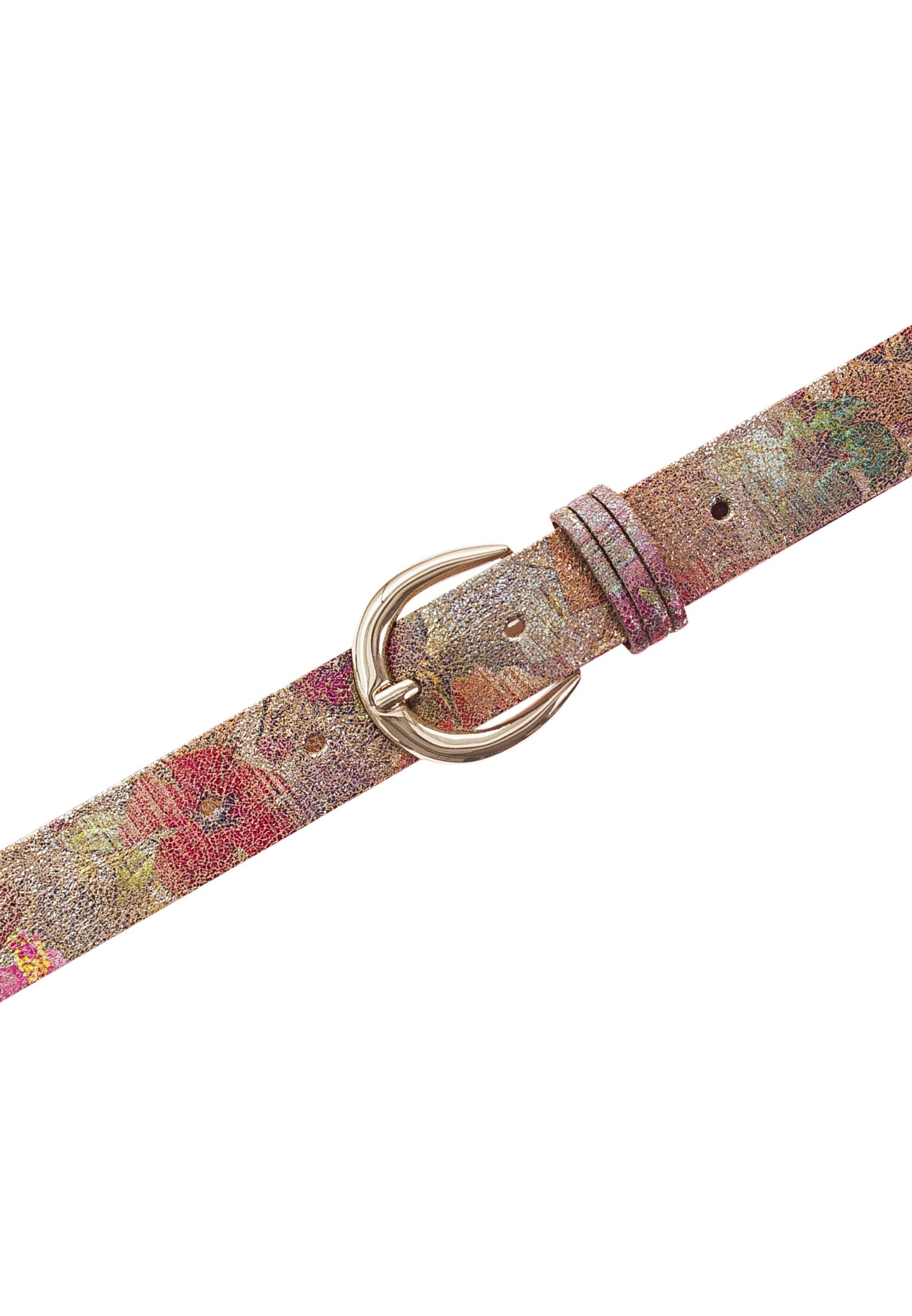 Tamaris Ledergürtel Florales Muster im Metallic-Design günstig online kaufen
