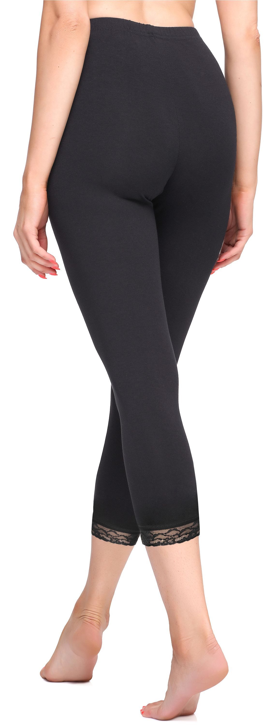 Merry Style Leggings Damen 3/4 Capri Hose MS10-290 (1-tlg) elastischer Bund