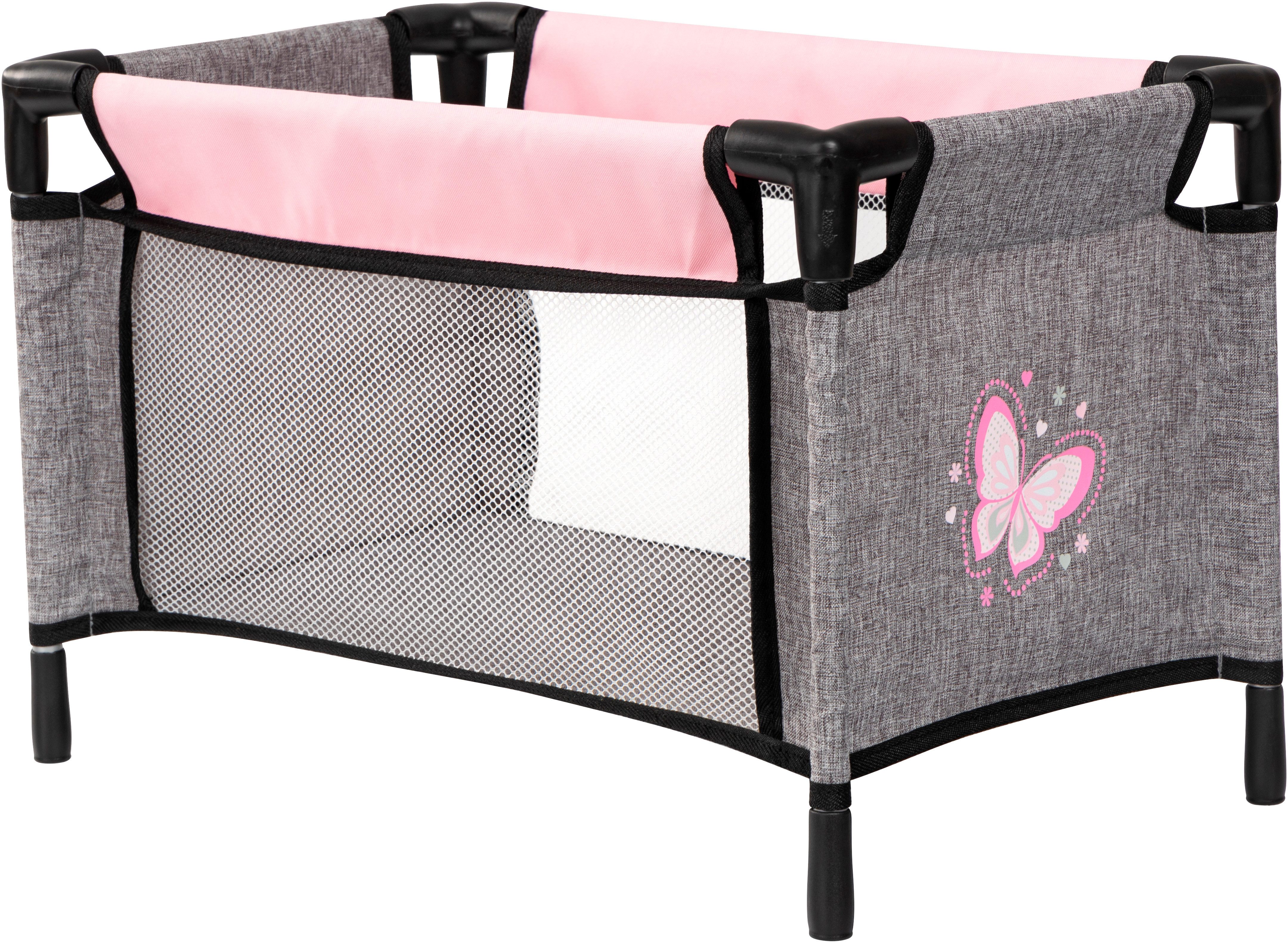 Bayer Puppenbett Puppen-Reisebett-Set (Set, 8tlg), inklusive Schlafsack, Teller, Trinkbecher, Besteck und Schnuller – Bild 2 von 5