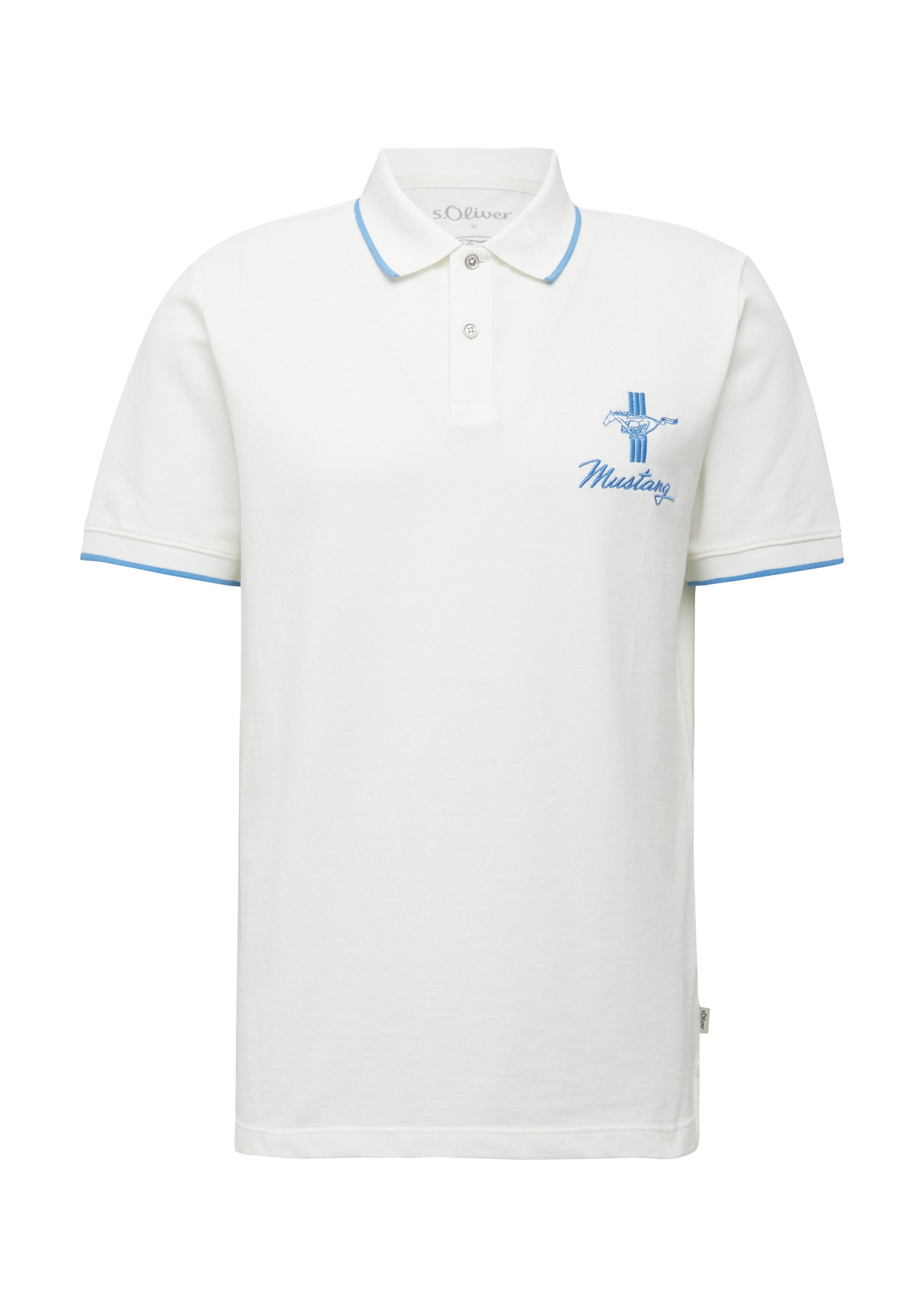 s.Oliver Kurzarmshirt Polo-Shirt Poloshirt aus Piqué mit Stickerei und Ford günstig online kaufen