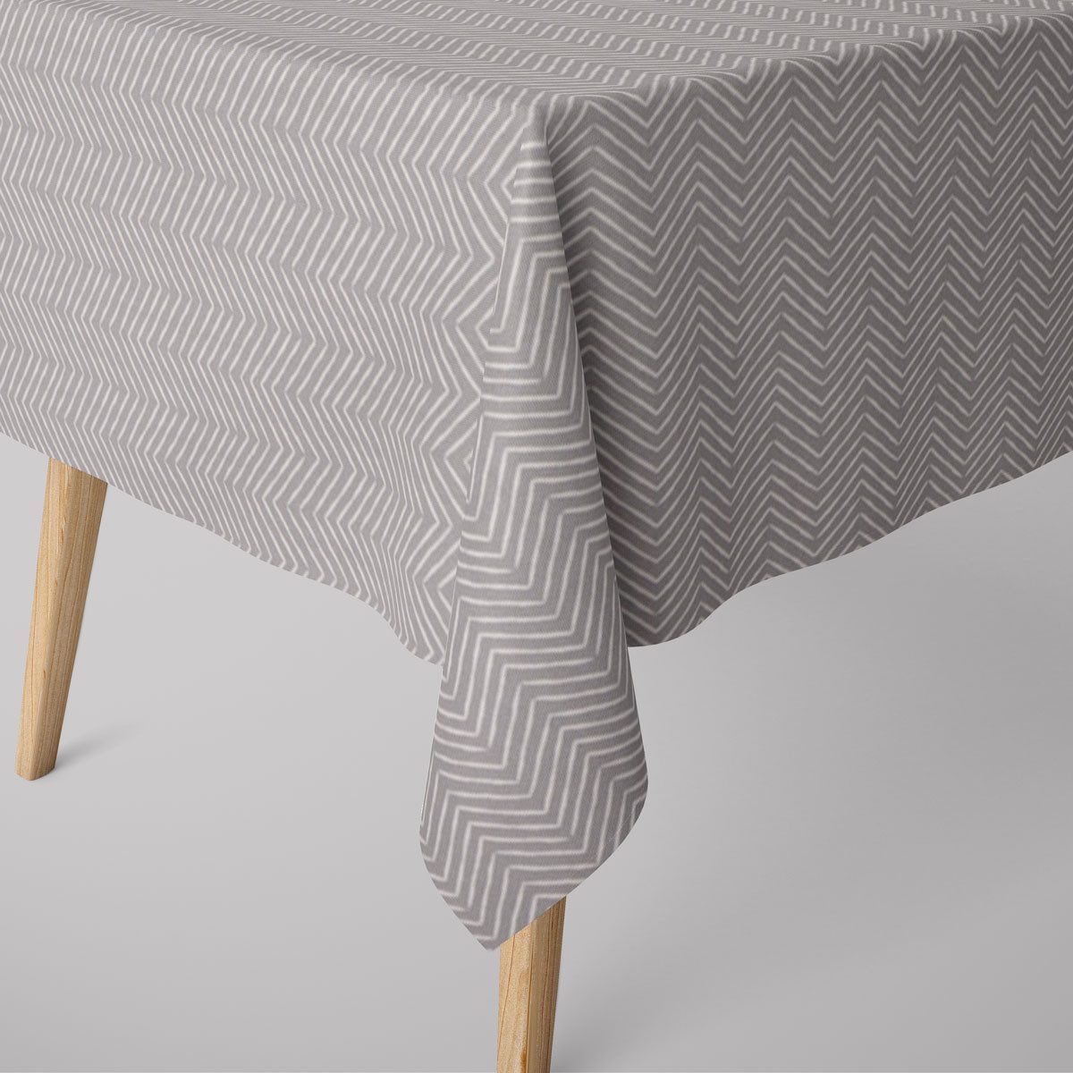 SCHÖNER LEBEN. Tischdecke SCHÖNER LEBEN. Tischdecke ZickZack smoke grau verschiedene Größen, handmade