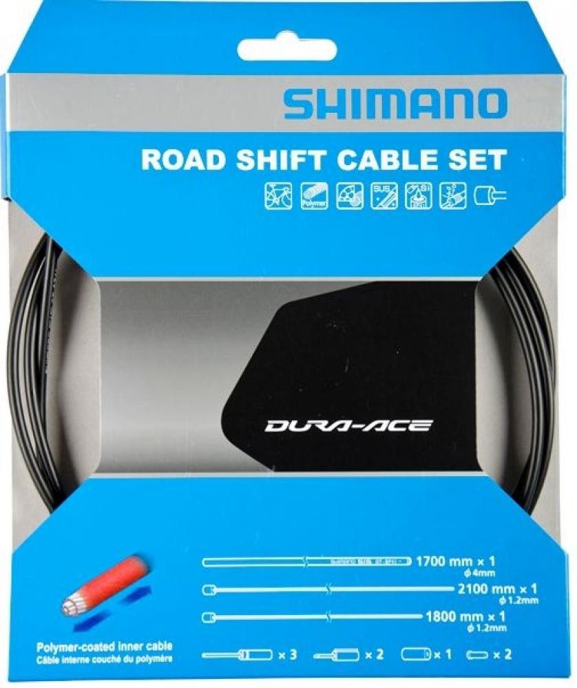 Shimano Schaltzug SHIMANO Schaltzug-Set Road polymerbeschichtet Schaltzug Schwarz