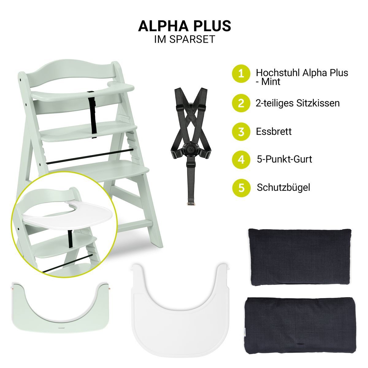 Hauck Hochstuhl Alpha Plus Mint - günstig online kaufen
