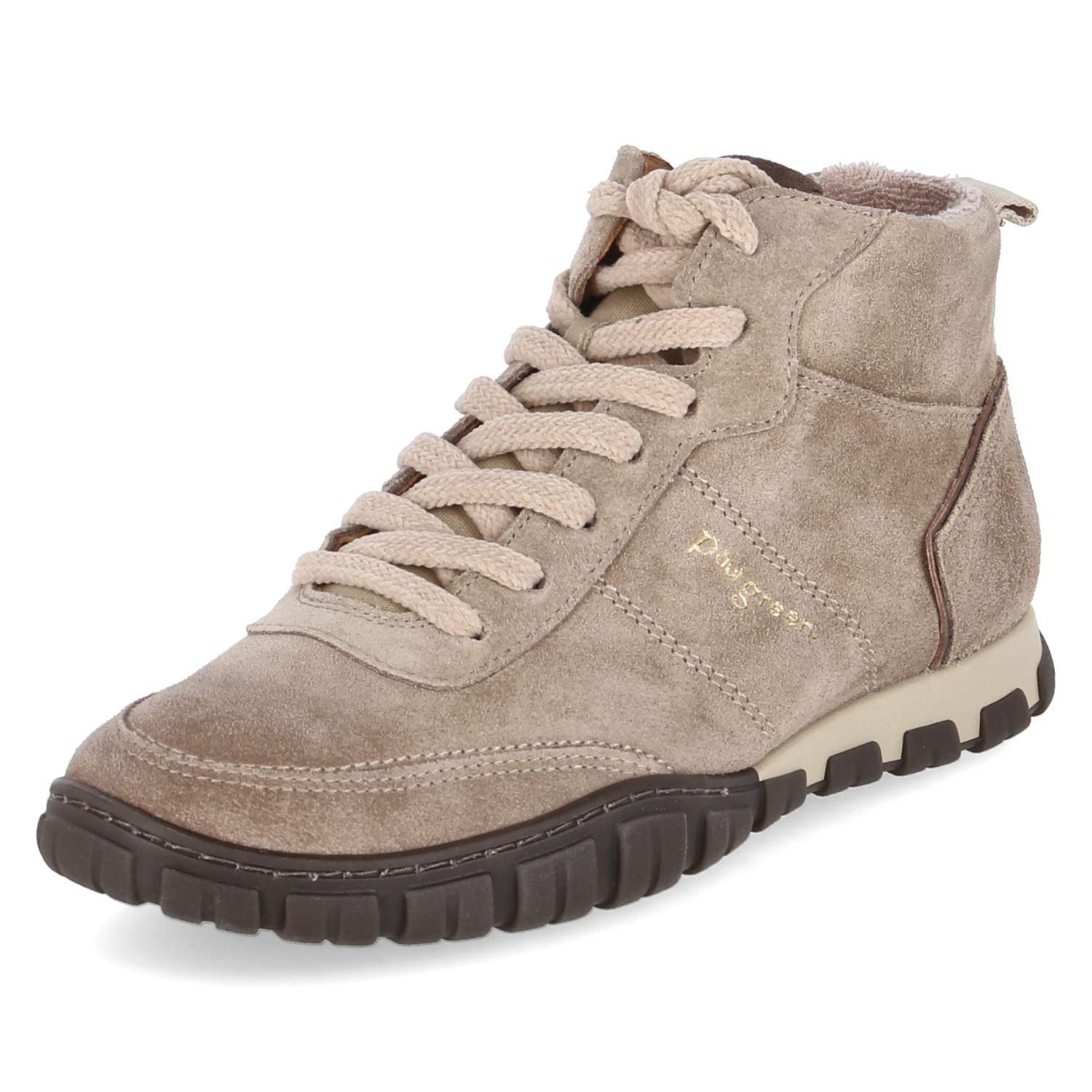 Paul Green Paul Green 5506-041 Damen Leder & Textil beige Schnürstiefel
