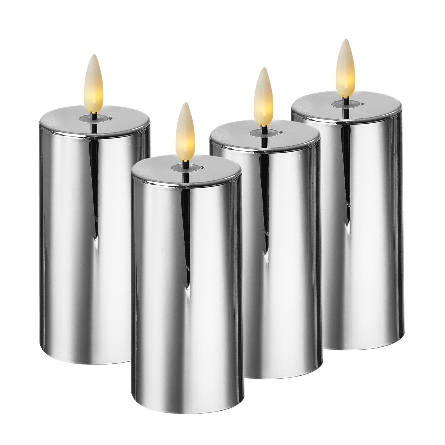 MARELIDA LED-Kerze LED Kerzenset silber glänzend günstig online kaufen