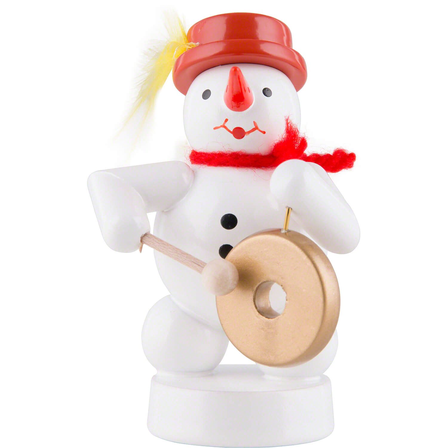 Volkskunst Zenker Dekofigur Schneemann Musikant mit Gong (8cm) von Zenker Volkskunst