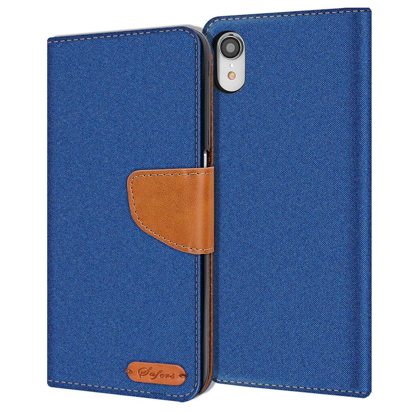 CoolGadget Handyhülle Denim Schutzhülle Flip Case für Apple iPhone XR 6,1 Zoll, Book Cover Handy Tasche Hülle für iPhone XR Klapphülle