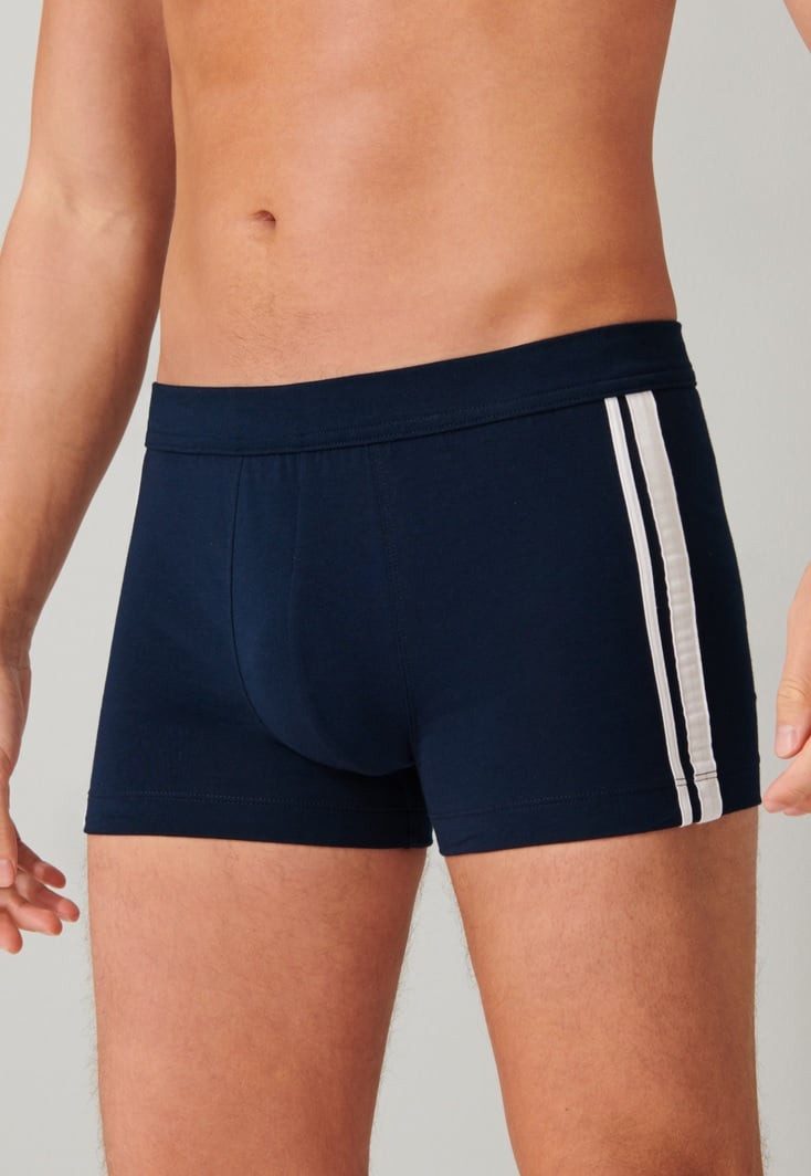 Schiesser Boxershorts Unterwäsche 95/5 Streifen mehrfarbig dunkelblau/grau Herren - 3 Stück