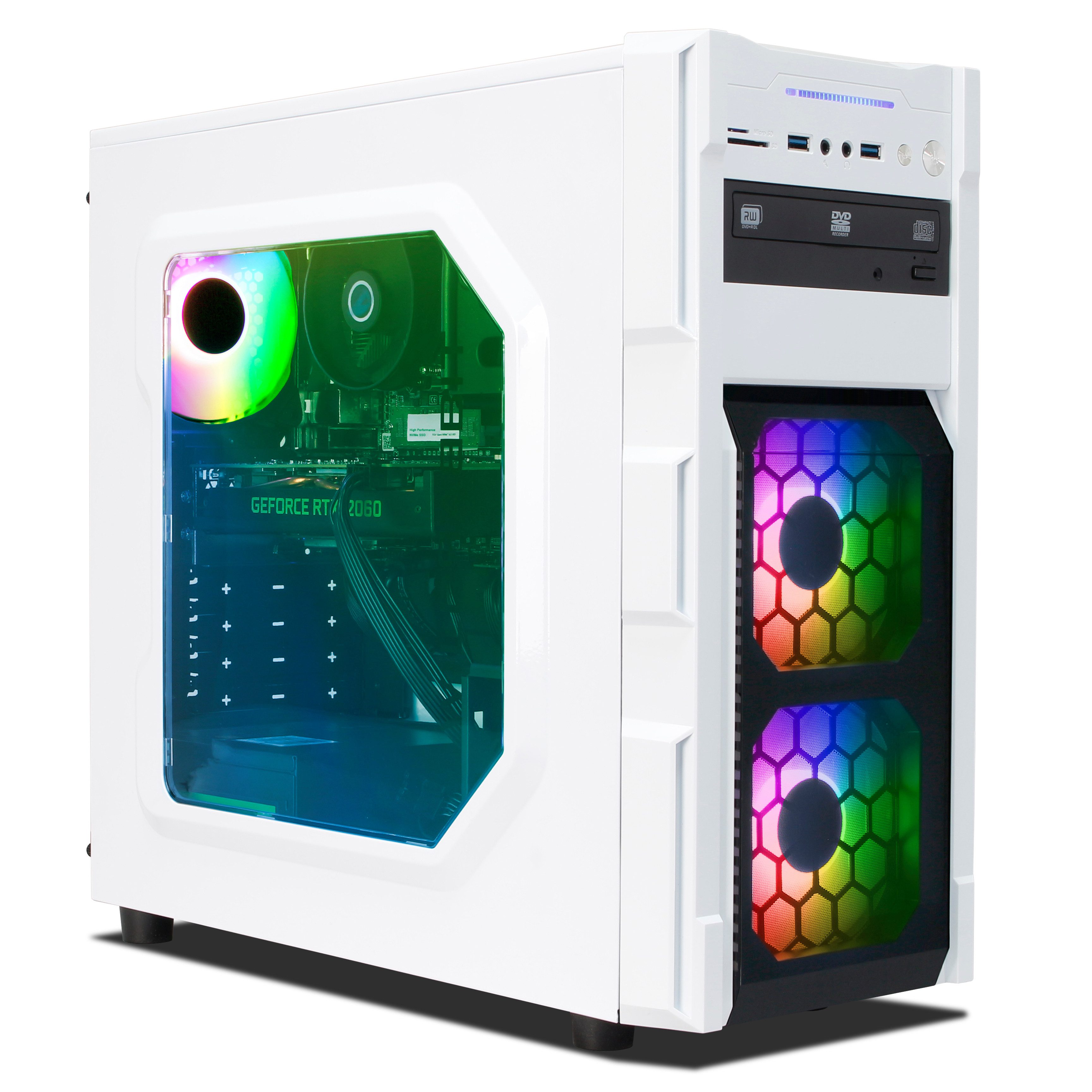 ANKERMANN-PC Business Office Game White Gaming-PC (Intel Core i7 8700, GeForce RTX 2060, 16 GB RAM, 500 GB SSD, Luftkühlung)