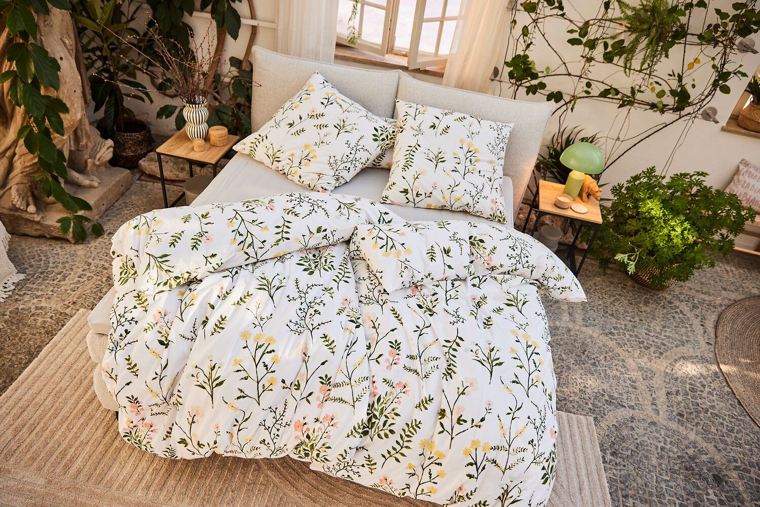 OTTO home Bettwäsche Claara, Renforcé, 2 teilig, mit Blumen Design, skandinavisch, romantische Bettwäsche