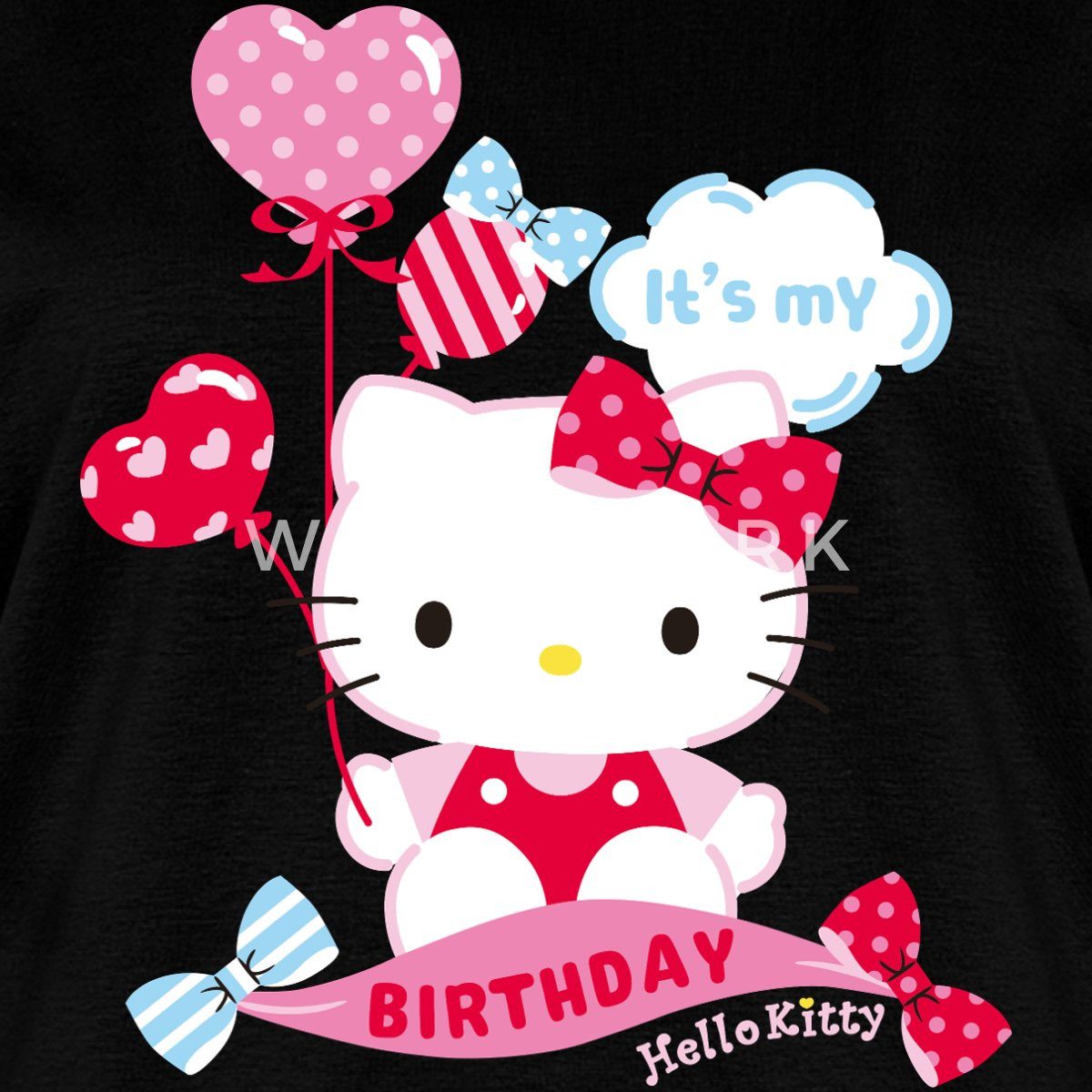 Spreadshirt T-Shirt Hello Kitty Geburtstag Mit Ballons Frauen Premium T-Shirt (1-tlg) Fällt klein aus. Wir empfehlen, eine Größe größer zu bestellen. – Bild 2 von 5