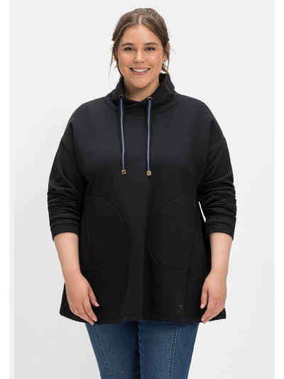 Sheego Sweatshirt Große Größen in A-Linie, mit Taschen und Kragen