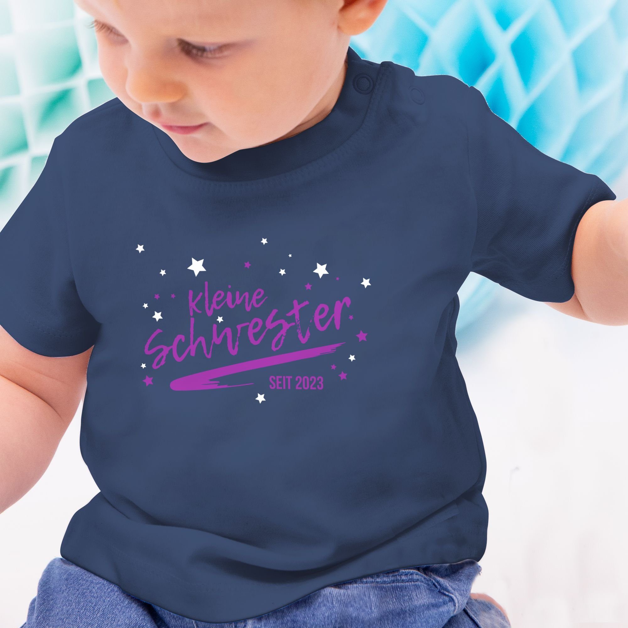 Shirtracer T-Shirt Blau Schwester 3 Navy kleine 2023 Schwester Kleine seit