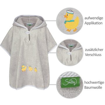 Smithy Badeponcho Ente aus Premium Baumwolle, Baumwoll-Frottee, Druckknopf am Armloch