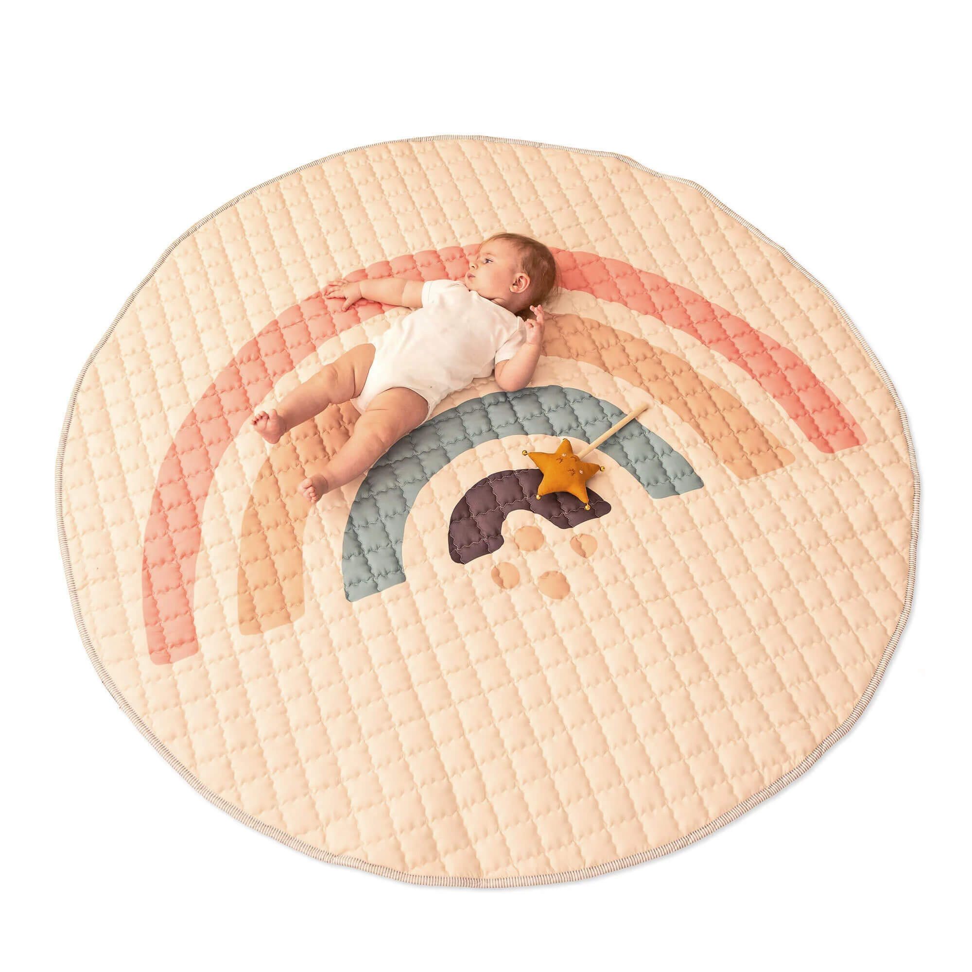 Hakuna Matte Spielmatte Hakuna Matte Gesteppte Krabbeldecke Boho Rainbow, 1,5m