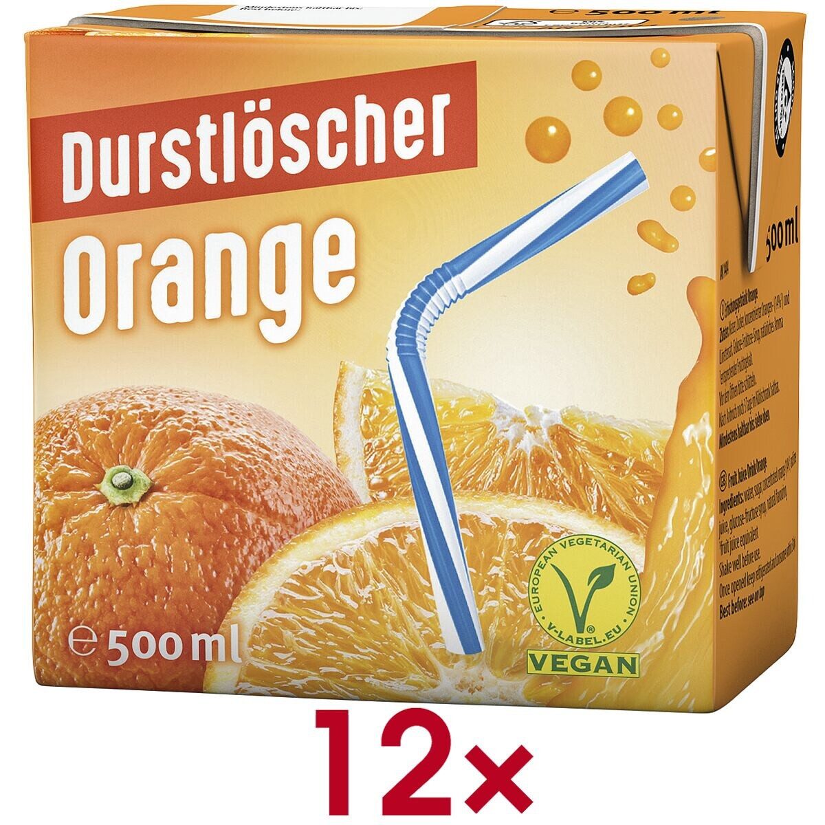 DURSTLOESCHER Softgetränk Orange, 12x 500 ml