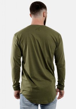 Blackskies T-Shirt Round Langarm Longshirt T-Shirt Olive Large