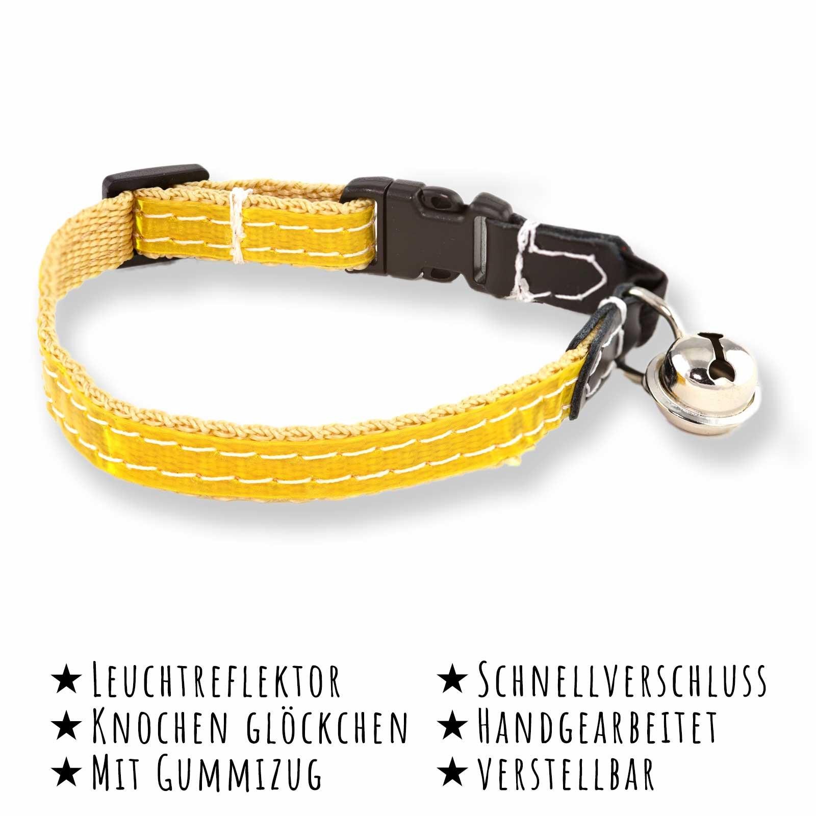 Monkimau Hunde-Halsband Katzenhalsband reflektierend mit Glocke