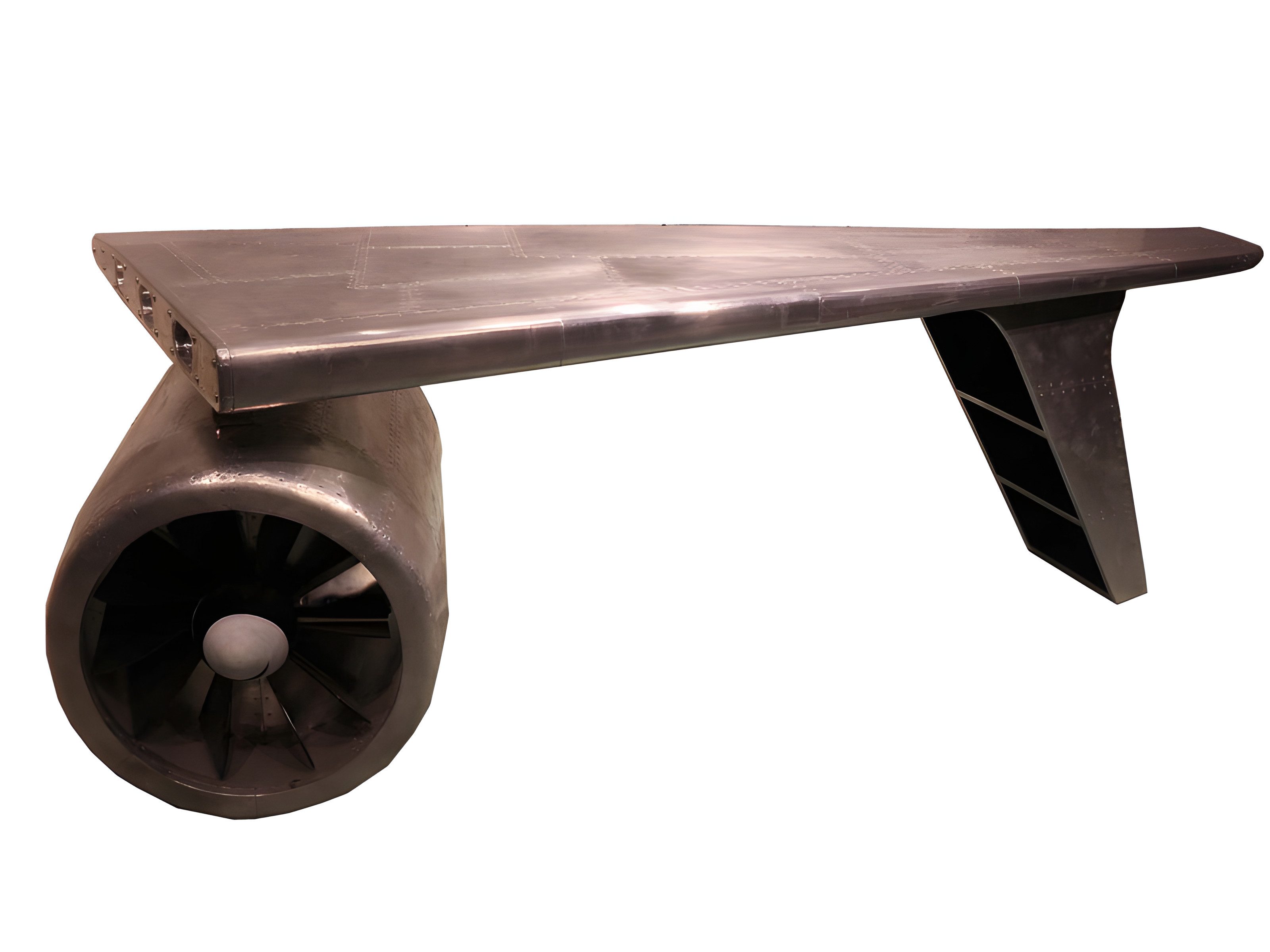 JVmoebel Schreibtisch Aluminium Schreibtisch Aviator Tisch Silber Flieger Tische (Maße Bartisch), Made in Europe