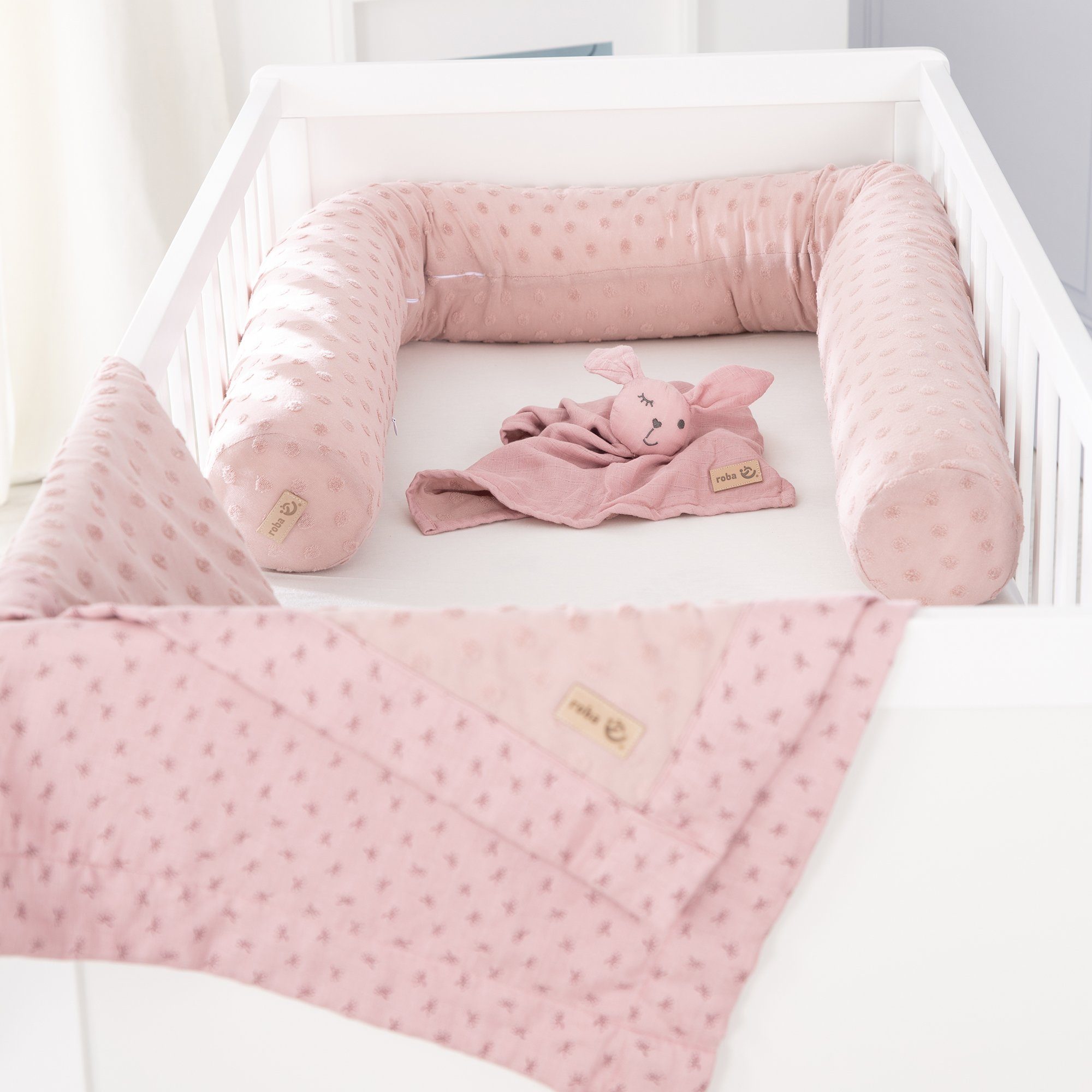 roba® Neugeborenen-Geschenkset Lil Planet Bettschlange, Babydecke & Schmusetuch