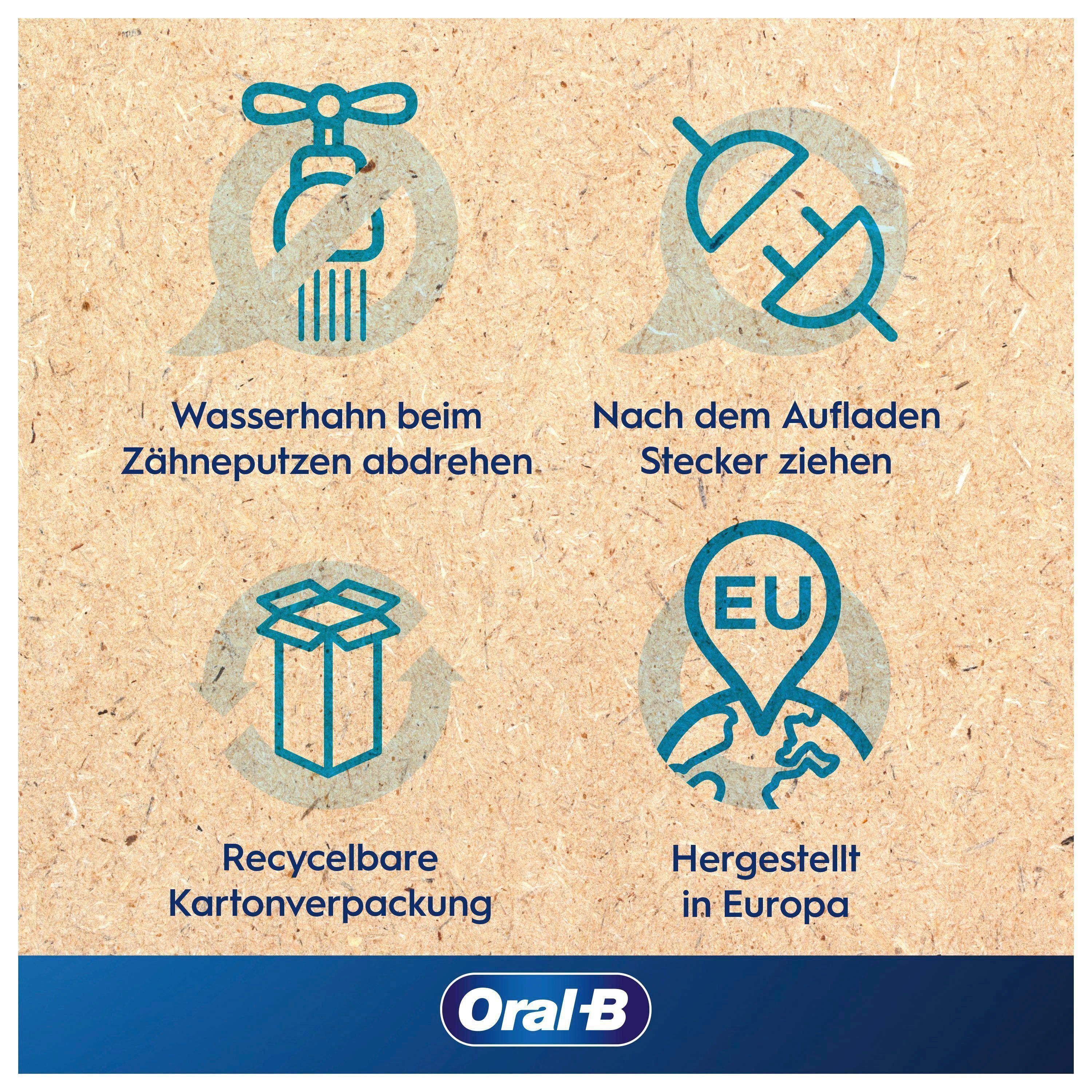 Oral-B Elektrische Zahnbürste schwarz St., Putzmodi 1 3500, PRO 3 Aufsteckbürsten: 3