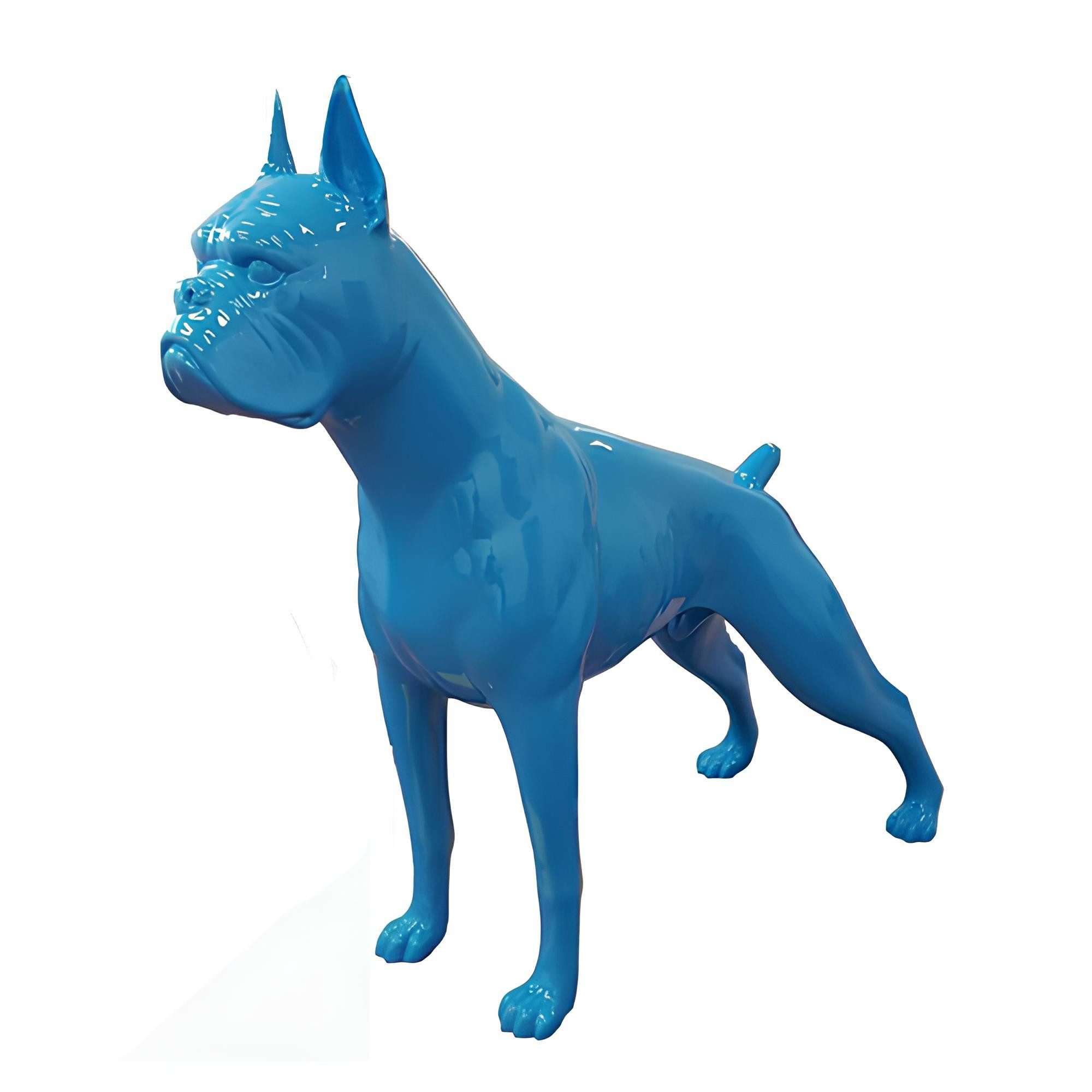 Xlmoebel Dekofigur Dekorative Hund Skulptur in Blau aus Kunststoff für den Garten Design (Skulptur A768-173x190cm), Hergestellt in Europa