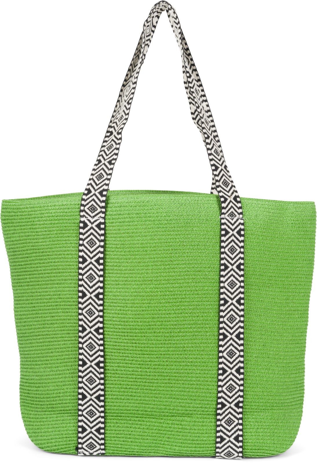 styleBREAKER Strandtasche Papierstroh Strandtasche Azteken Muster (1-tlg)