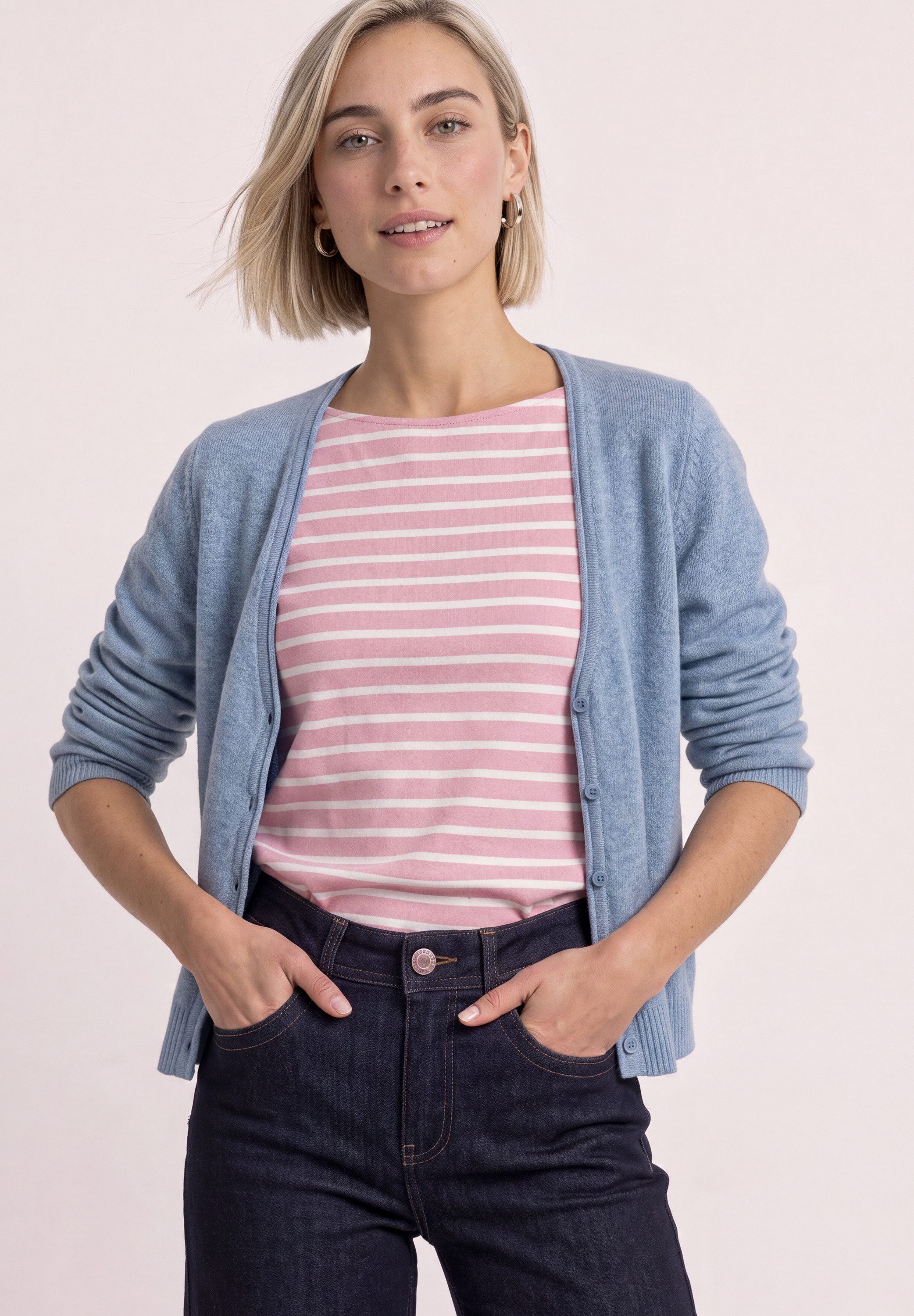 STREET ONE Cardigan mit V-Neck und Knopfleiste