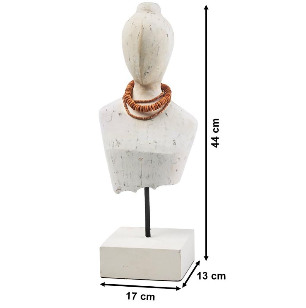Kobolo Dekoobjekt Dekofigur Holzfigur Büste LADY BUST, Holz Metall, Skulptu günstig online kaufen