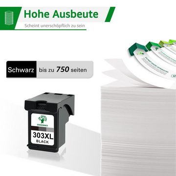 Greensky 1500 Seiten für HP 303 XL Schwarz Kompatibel mit Tango Envy Tintenpatrone (6220 6222 6230 6232 6234 6252 6255)