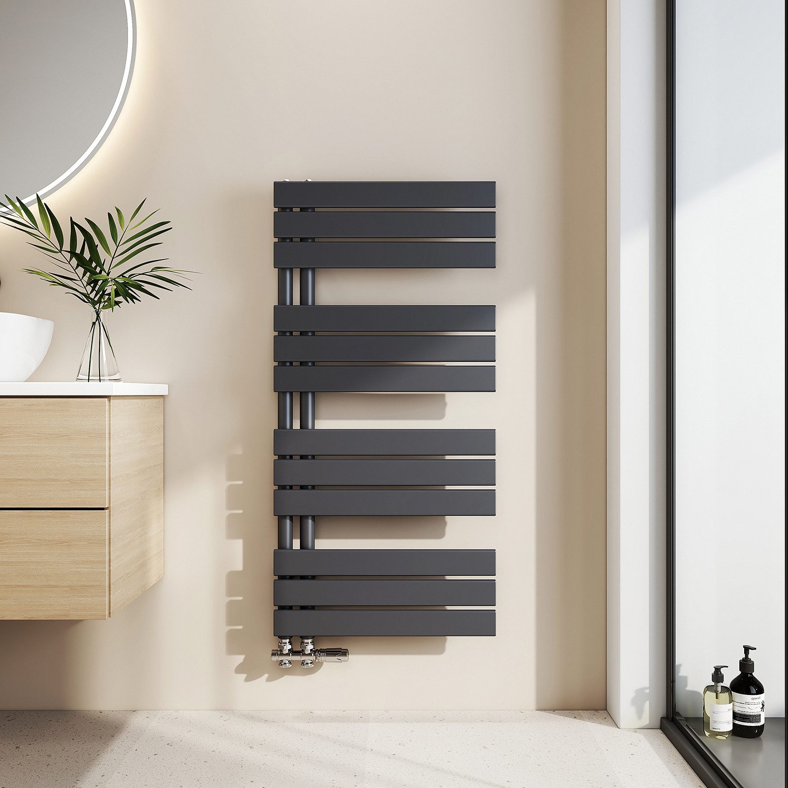 EMKE Badheizkörper Anthrazit Flach Paneelheizkörper Handtuchtrockner, Verti günstig online kaufen