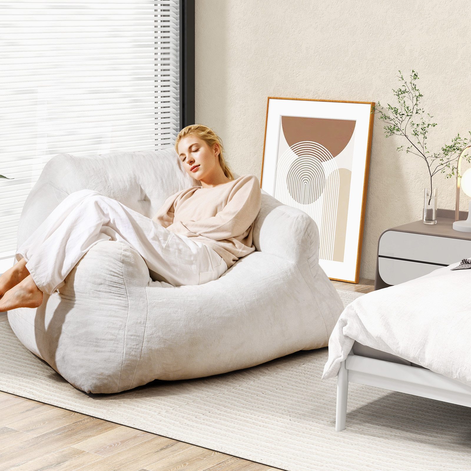 KOMFOTTEU Sitzsack, mit weicher Schaumstofffüllung, Samtbezug günstig online kaufen