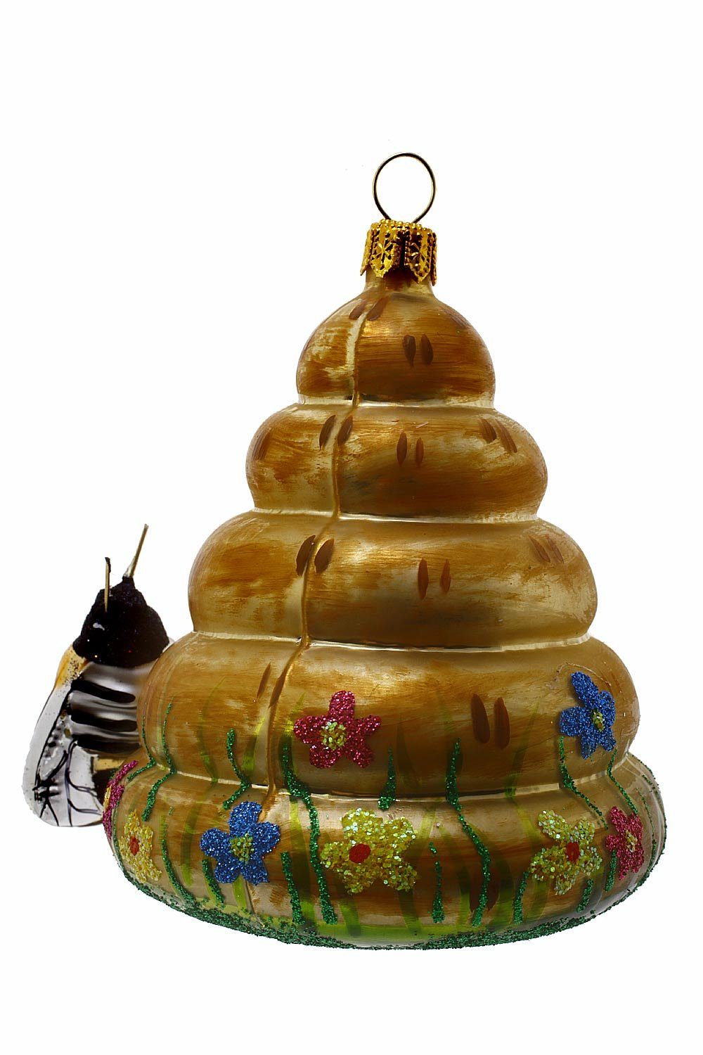 mundgeblasen - Dekohänger Weihnachtskontor Hamburger Bienenkorb, Christbaumschmuck - handdekoriert