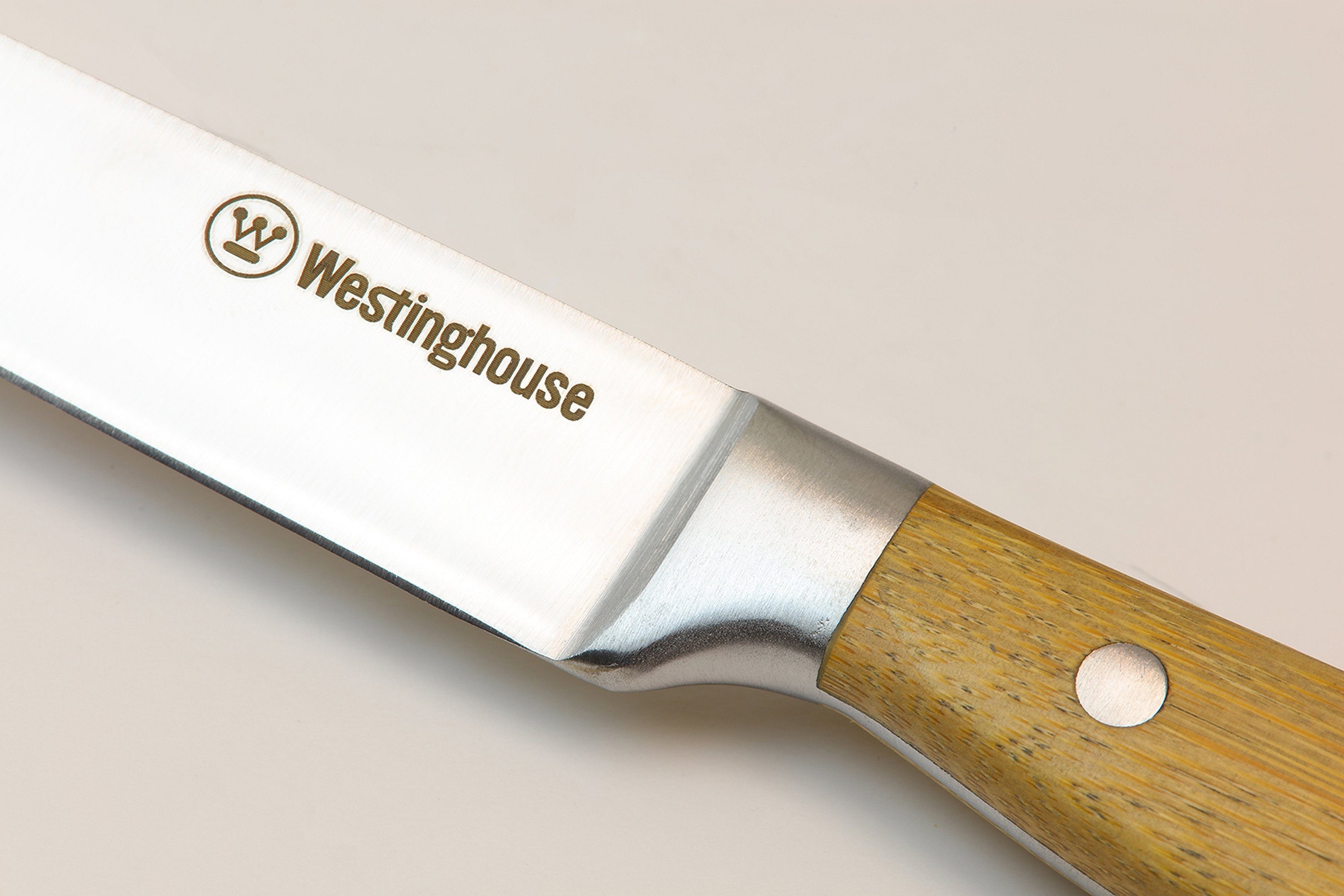 Westinghouse Klingenlänge 13 mm, Bambusgriff, Klingenstärke 2 cm, Allzweckmesser Edelstahlklinge