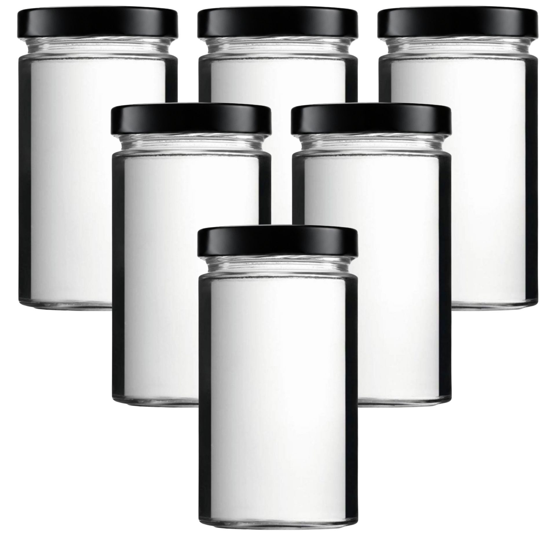 mikken Einmachglas 6 leere Einkochlgläser 720ml mit Schraubdeckel, (6er Set), stapelbar & platzsparend