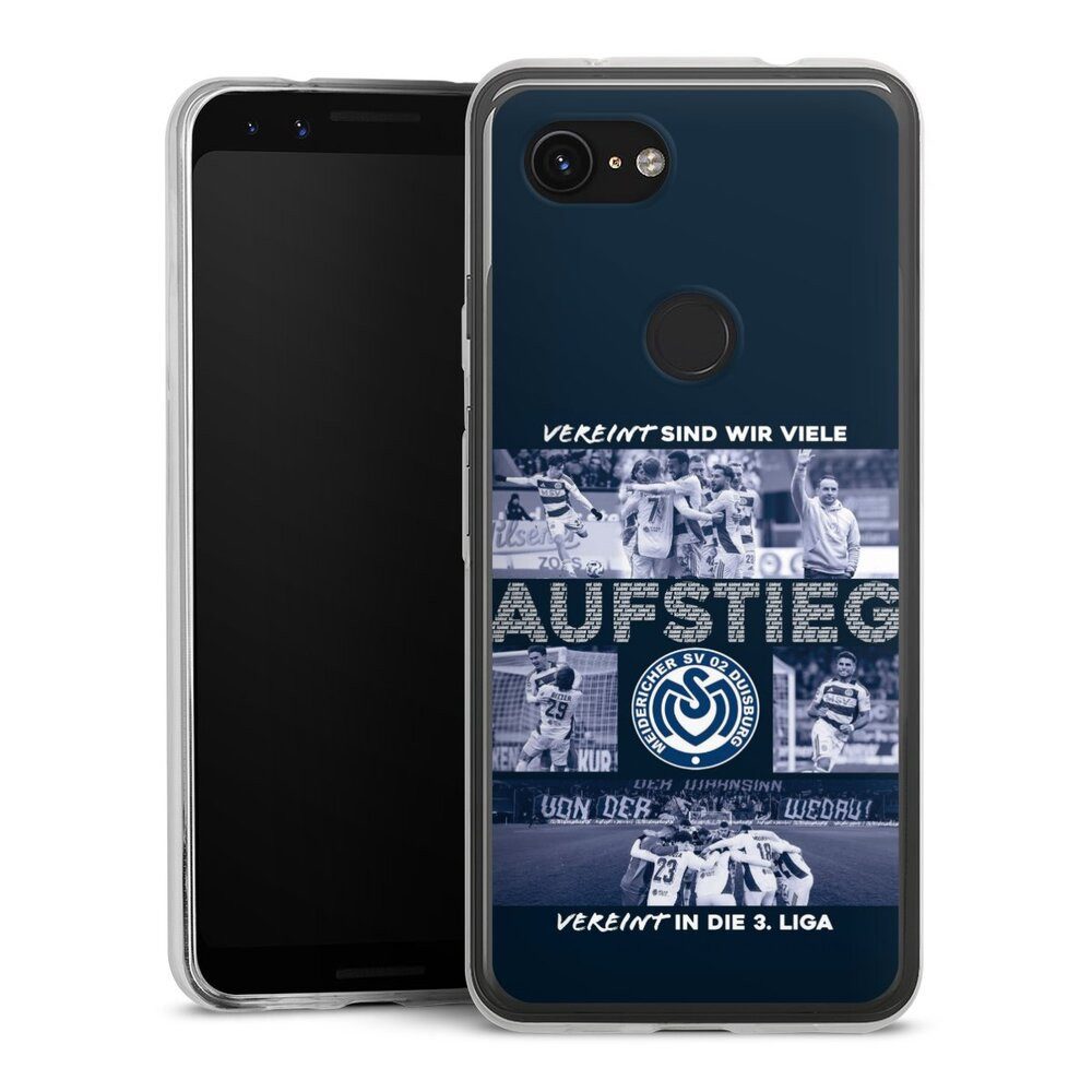 DeinDesign Handyhülle MSV Duisburg Aufstieg Offizielles Lizenzprodukt, Google Pixel 3a Slim Case Silikon Hülle Ultra Dünn Schutzhülle